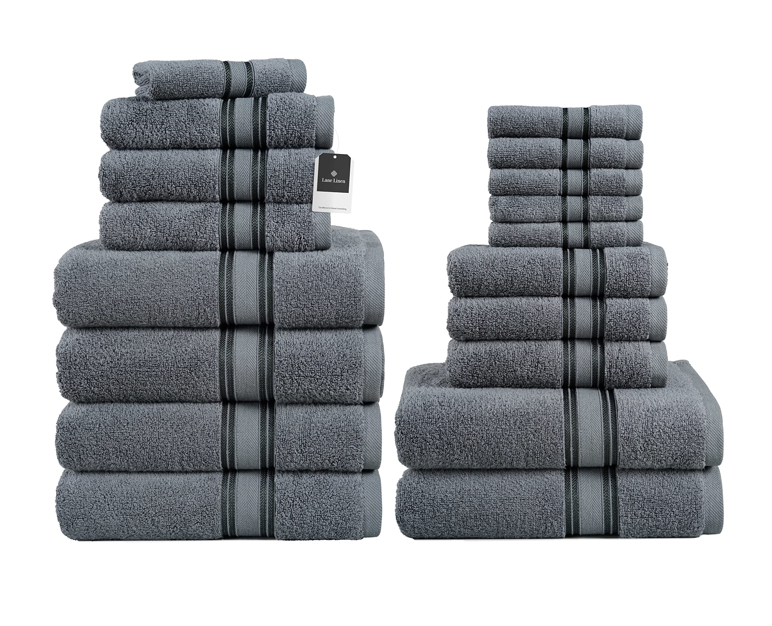 LANE LINEN Kitchen Towels Set - Pack of 6 Cotton Dish Cloths, 18”X