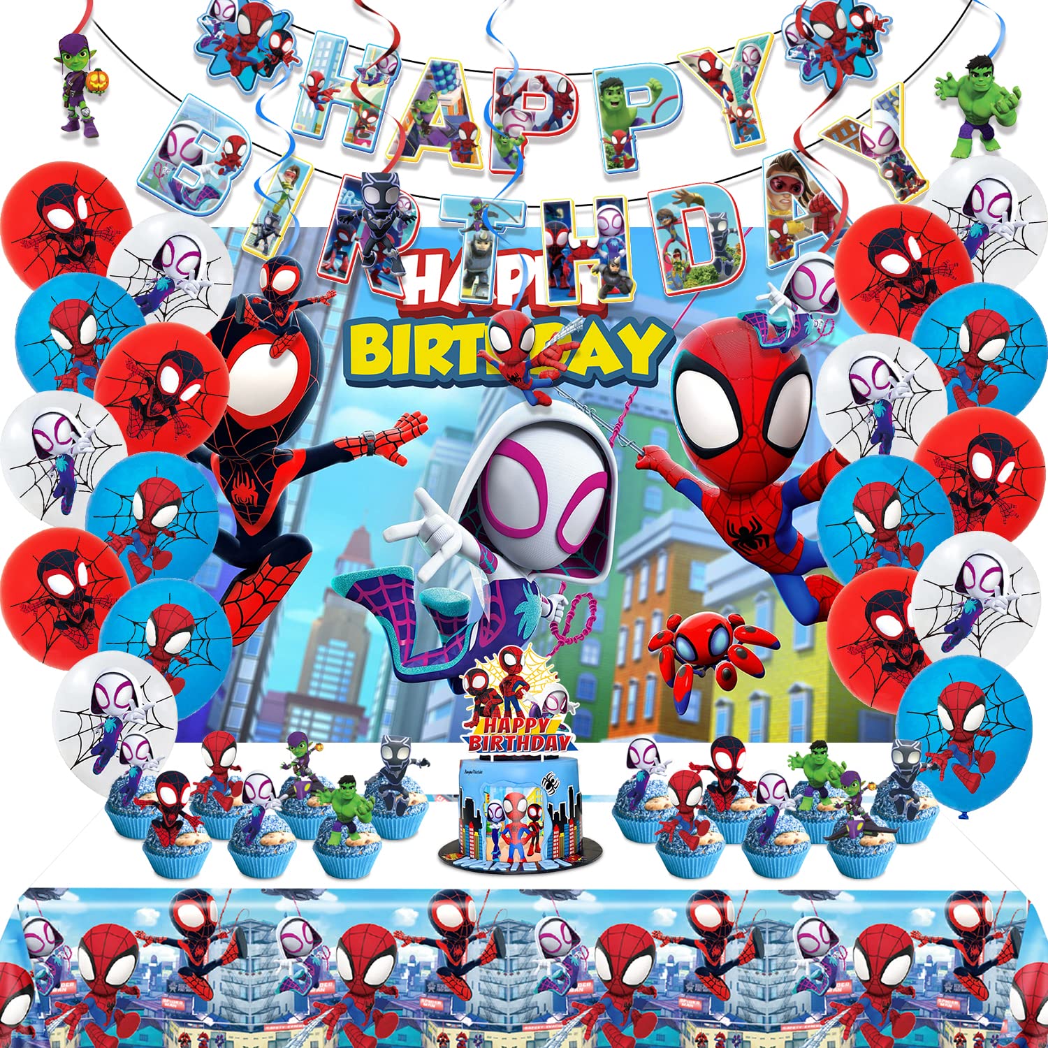 Spidey and His Amazing Friends Birthday Decorations, Party