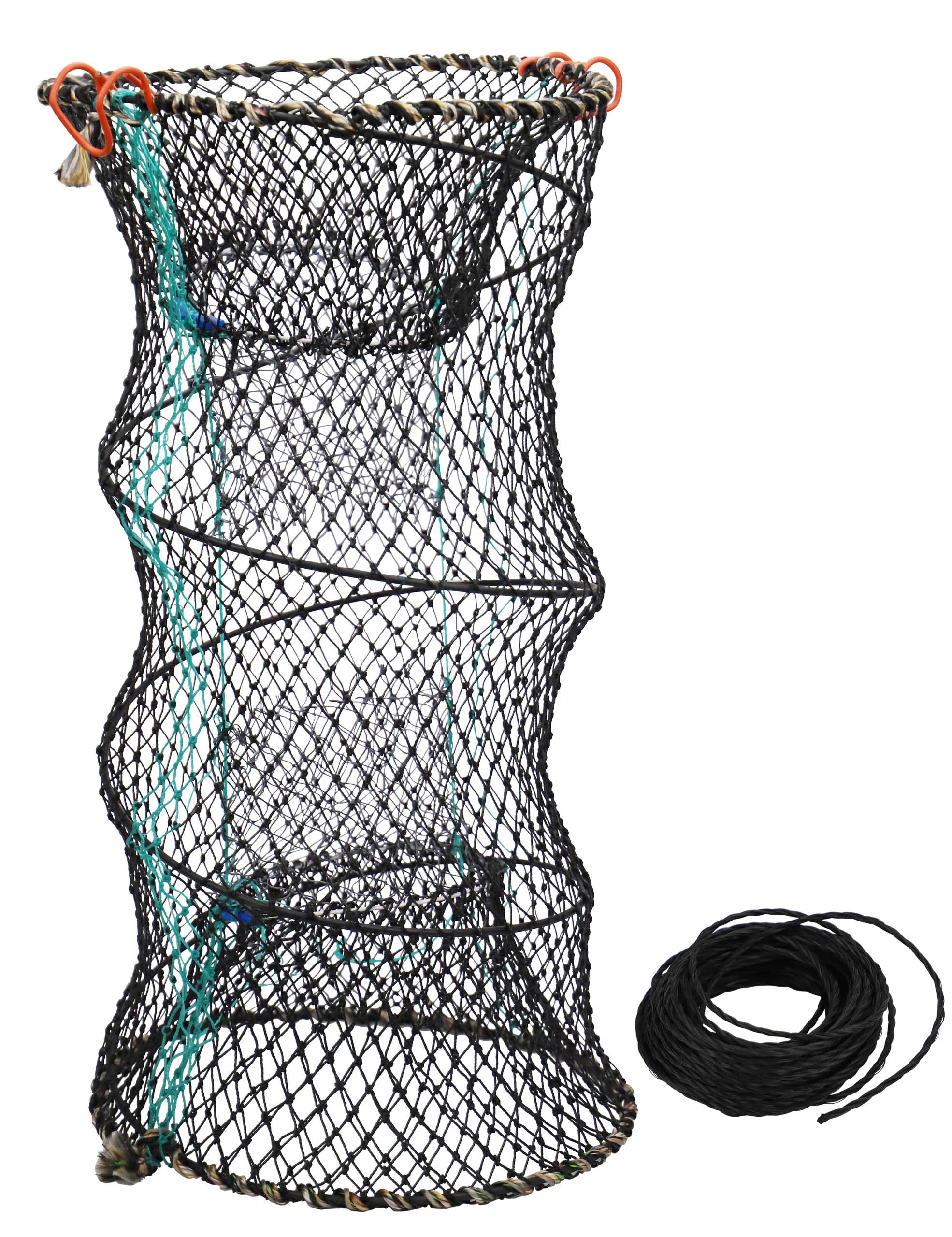  4 Pack Fishing Bait Trap Crab Trap Minnow Trap Crawfish Trap  Lobster Trap Crayfish Shrimp Trap Net Portable Collapsible Fishing Traps  with 49 Ft Rope Folded Fishing Accessories, 12 x