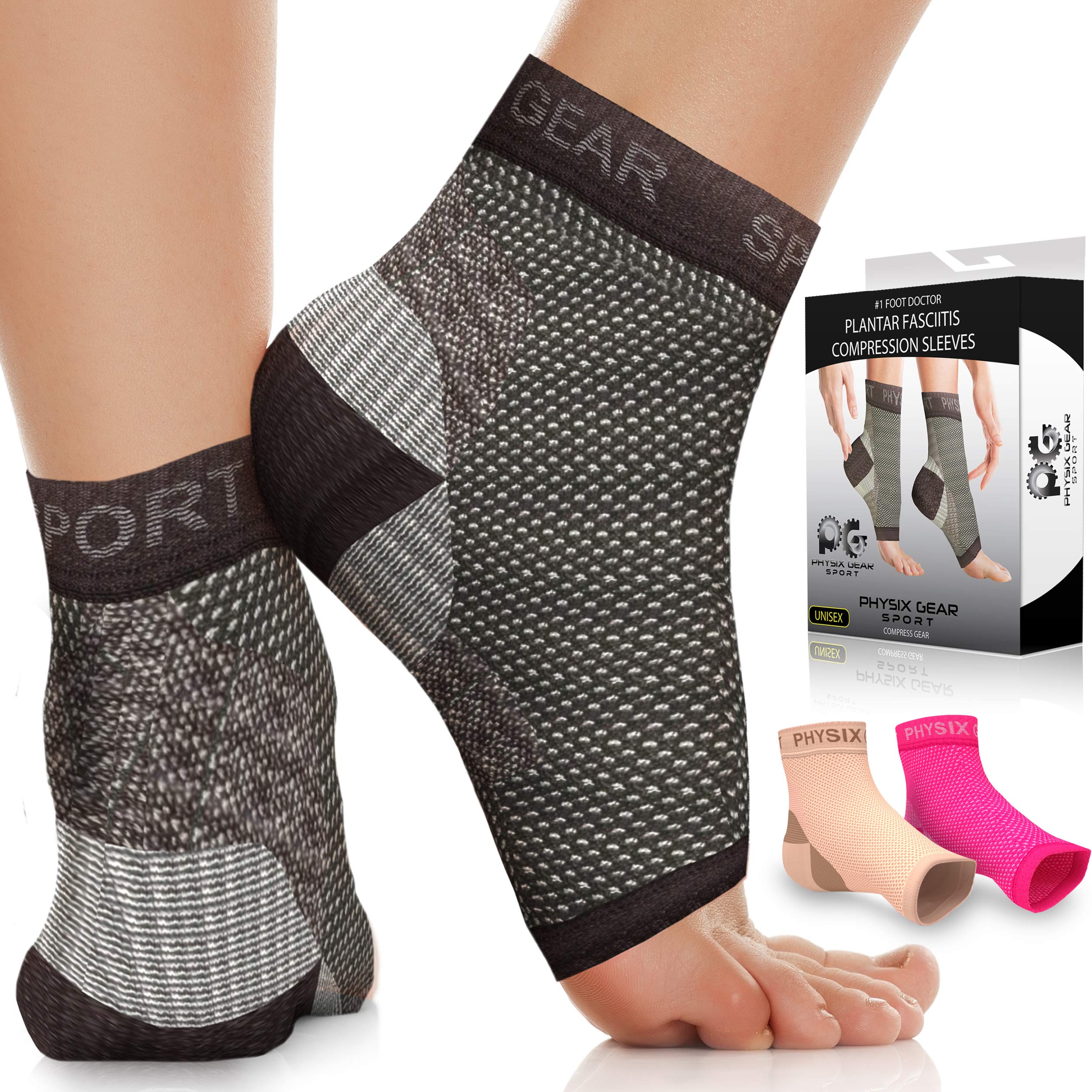 Physix Gear Plantar Fasciitis Support Compression Ankle Socks for Men &  Women - Best Toeless Arch Compression Foot Sleeve for Achilles Support Heel  Spurs Arch Foot & Ankle Swelling XXL-UK Mens 11.5-15