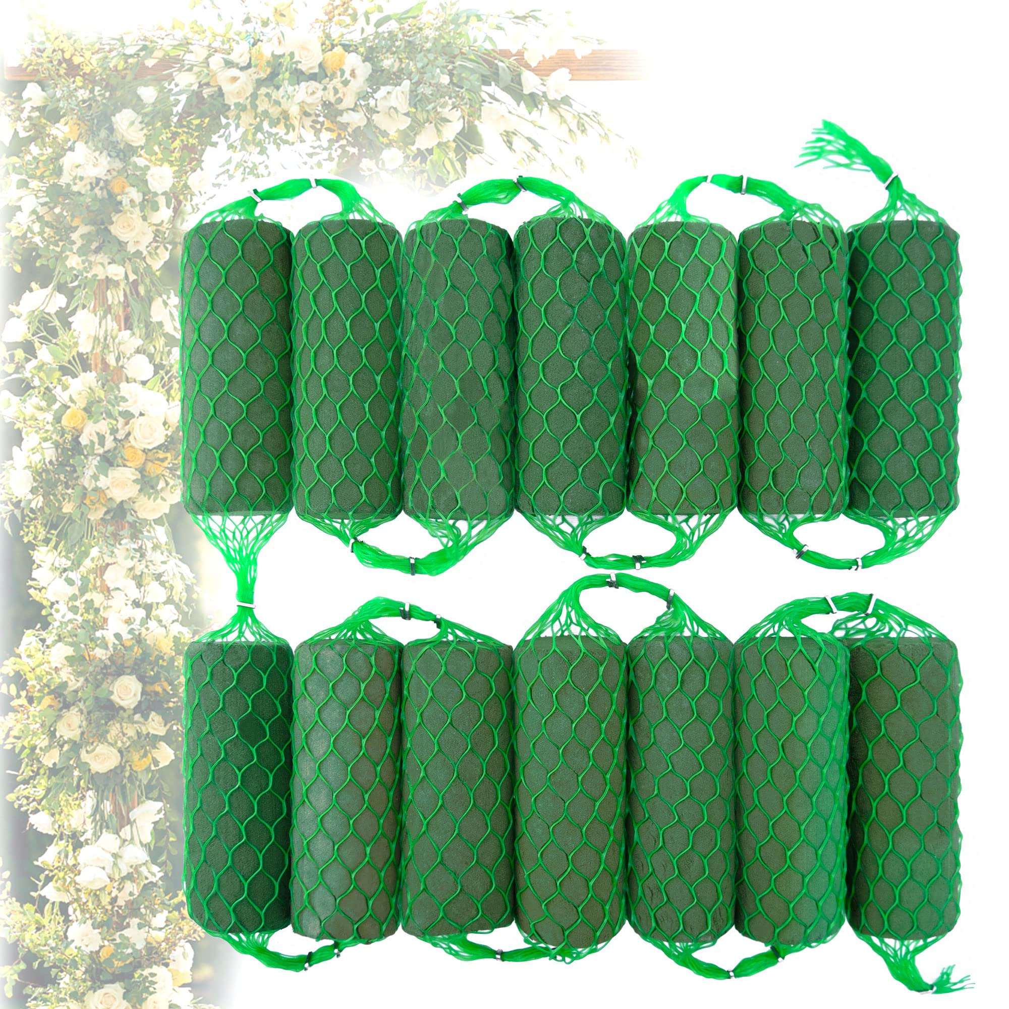 Floral Wet Round Cylinder Foam for Fresh Flowers (6 Pack)