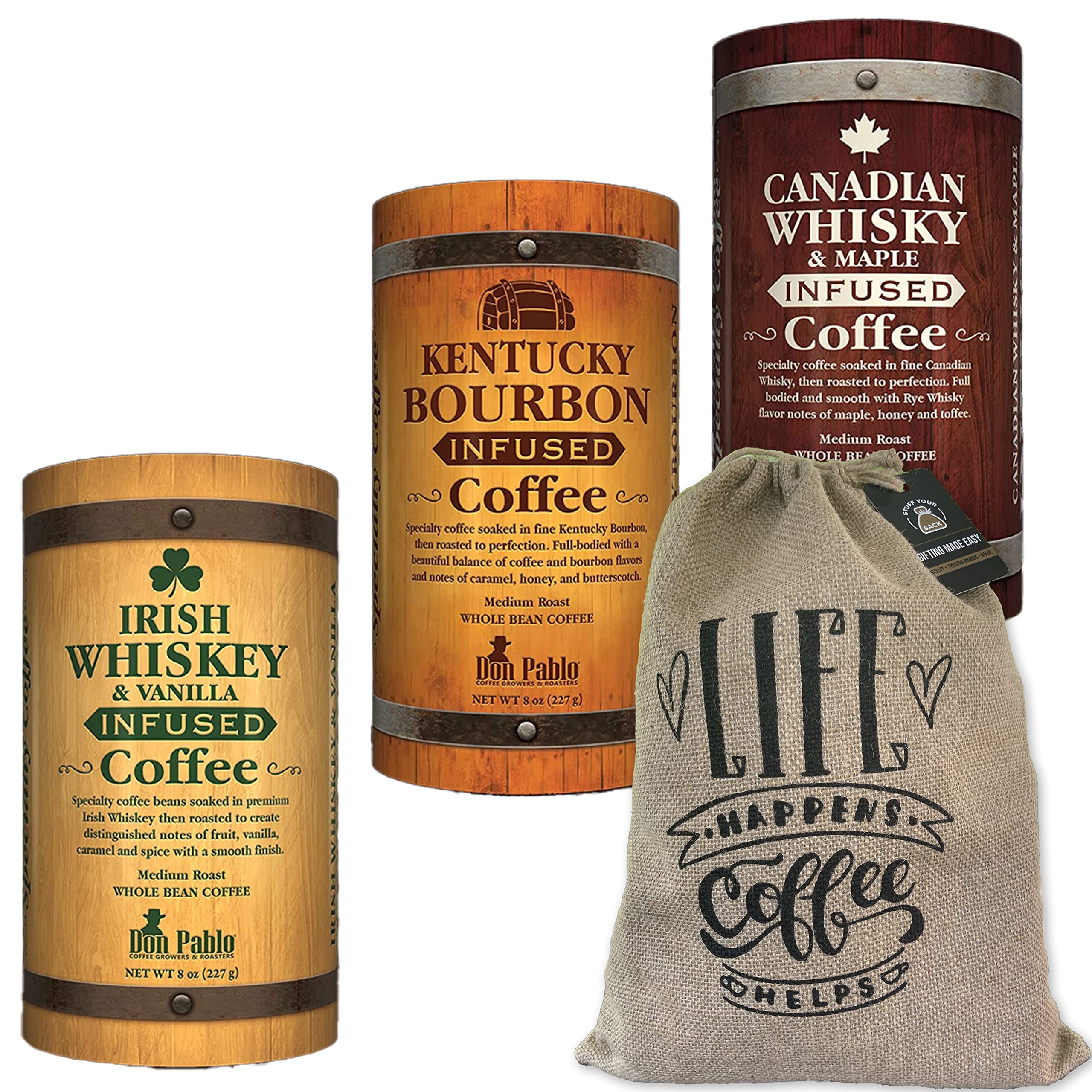 Don Pablo Whiskey Infused Coffee Gift Set - Medium Roast Whole