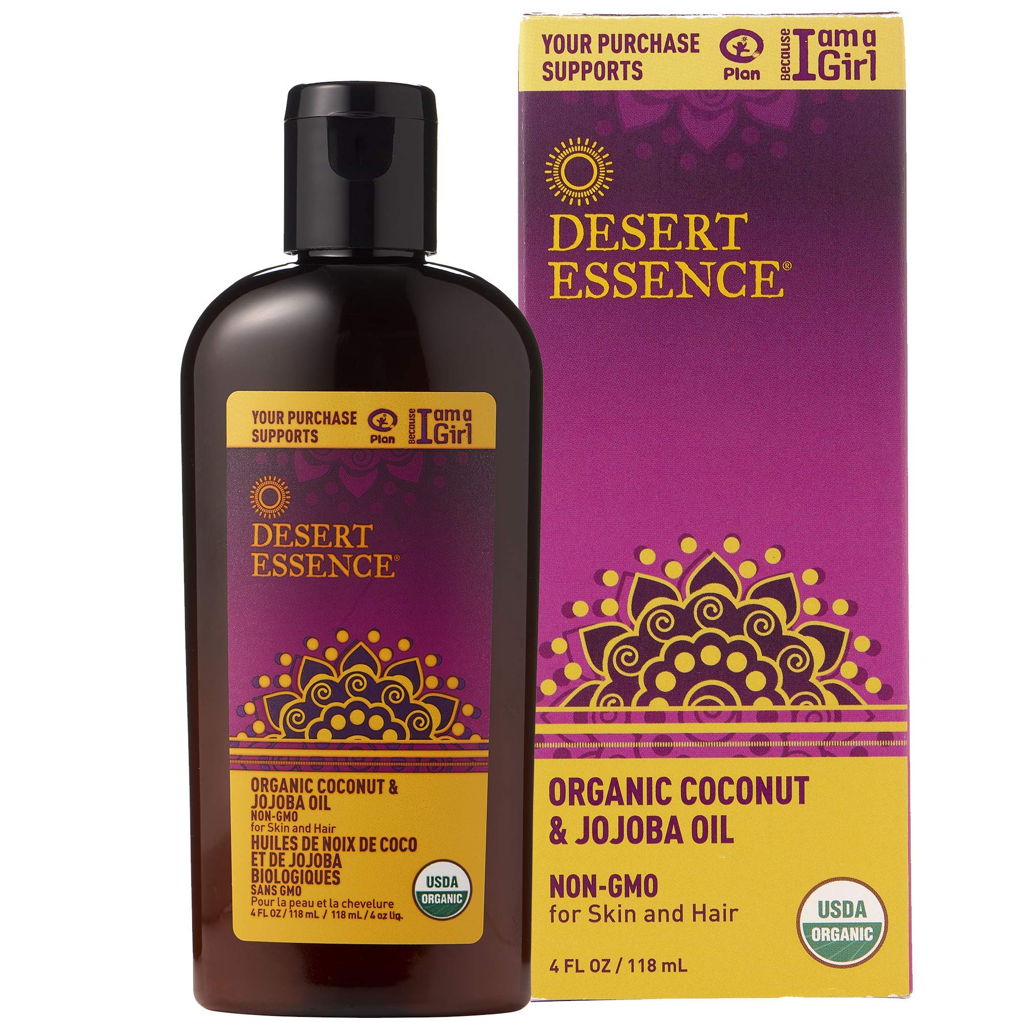Desert Essence Organic Coconut and Jojoba Oil - 4 Fl Ounce - For Skin and  Hair - Beauty Oil - No Oily Residue - Absorbs Quickly - Rejuvenates Skin -  USDA Certified -