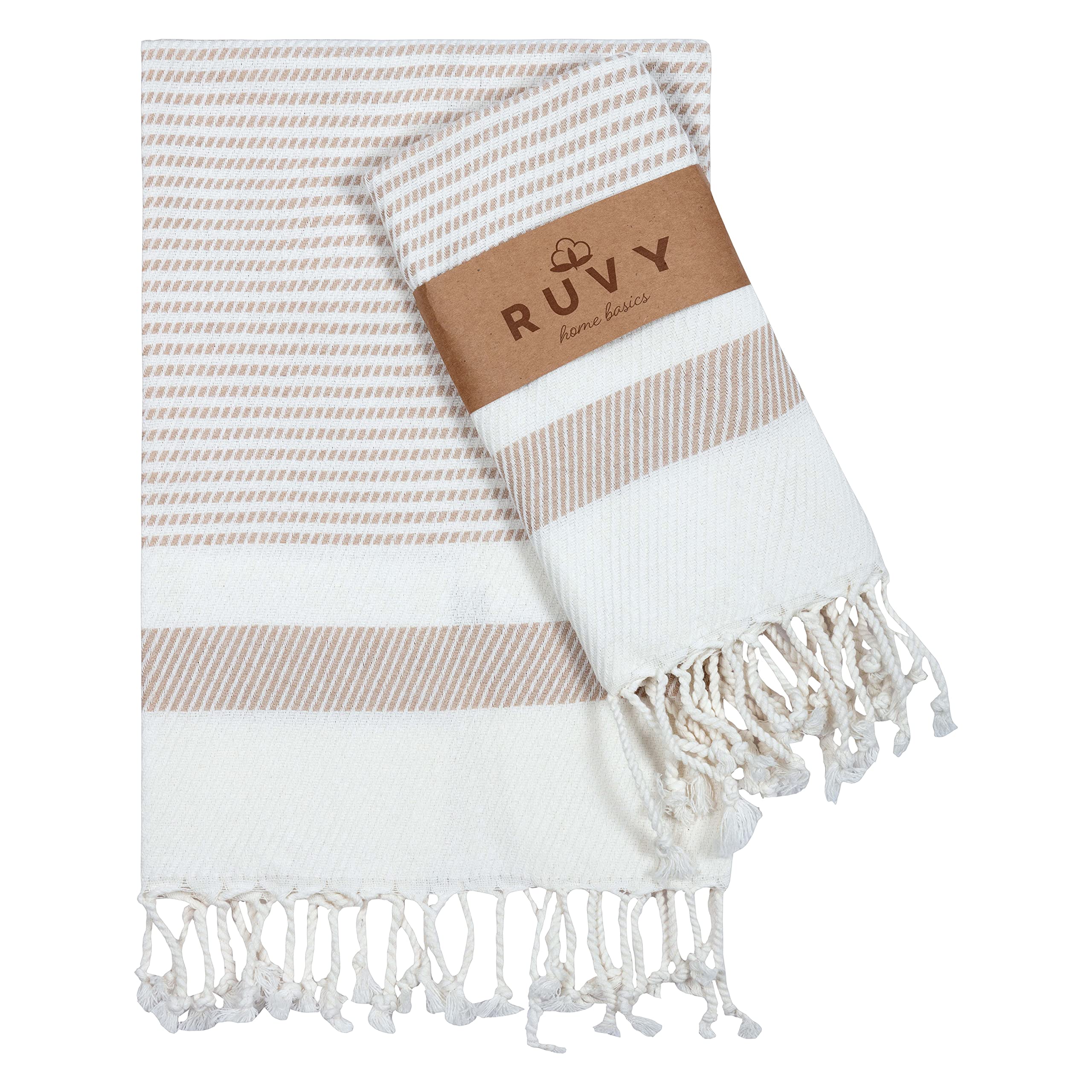 Ruvy Home Basics Turkish Hand Towels for Bathroom Set of 2, 18x40,  Cotton