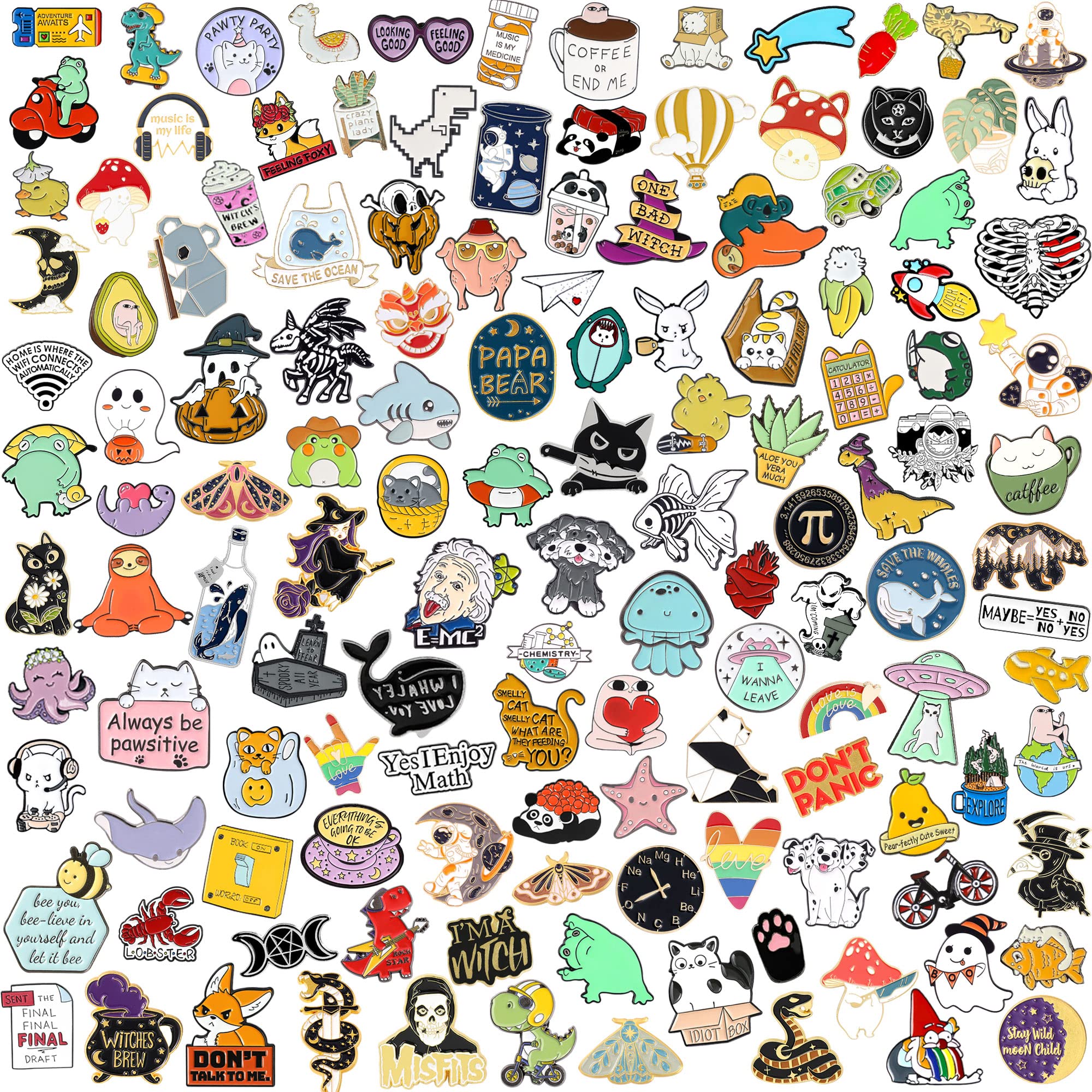 SINCCO 20/40 PCS Cute Enamel Backpack Pins Funny Enamel Pins Bulk Set Cool  Button Pins