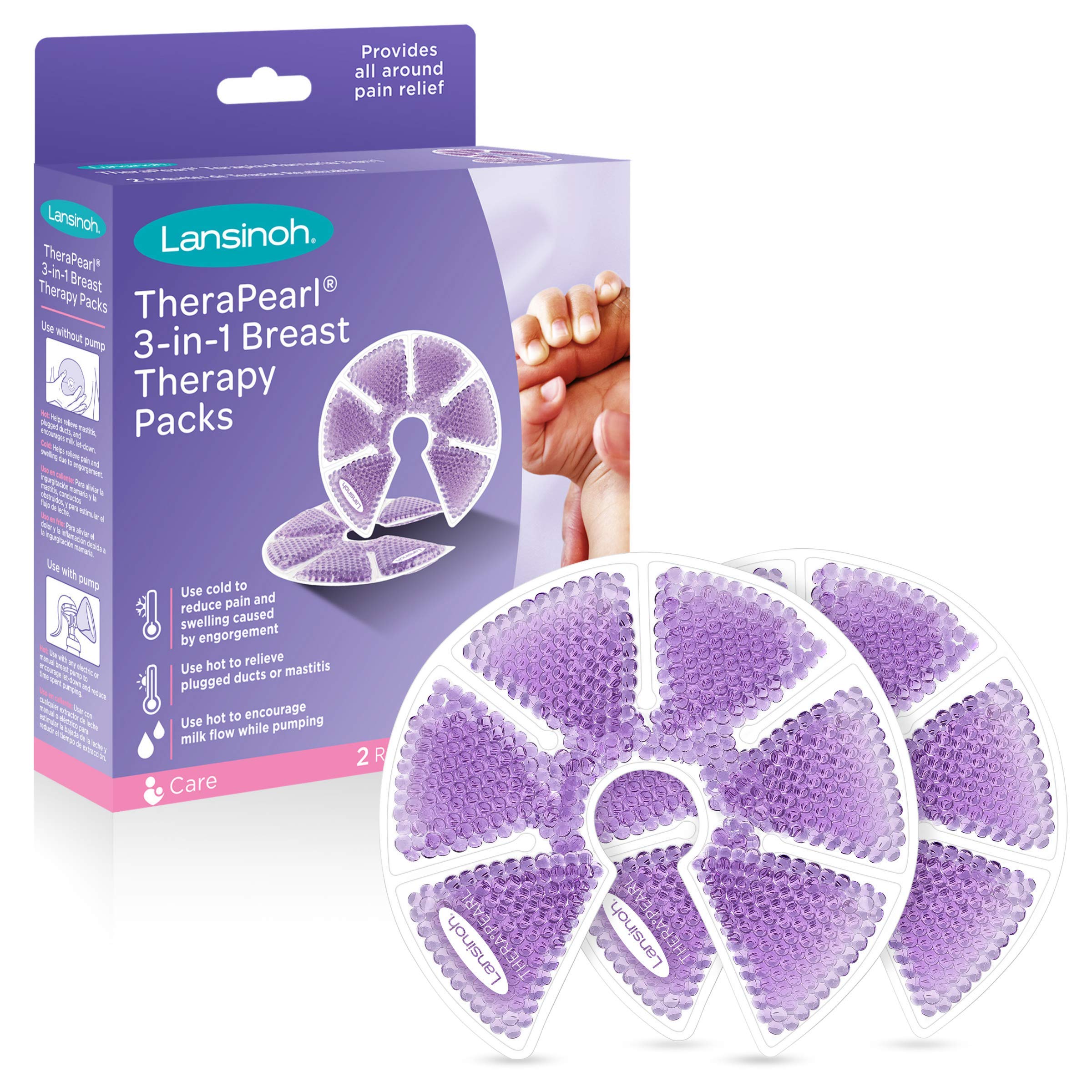 Lansinoh TheraPearl 3-in-1 Set - Hot/Cold Treatment - Anatomical