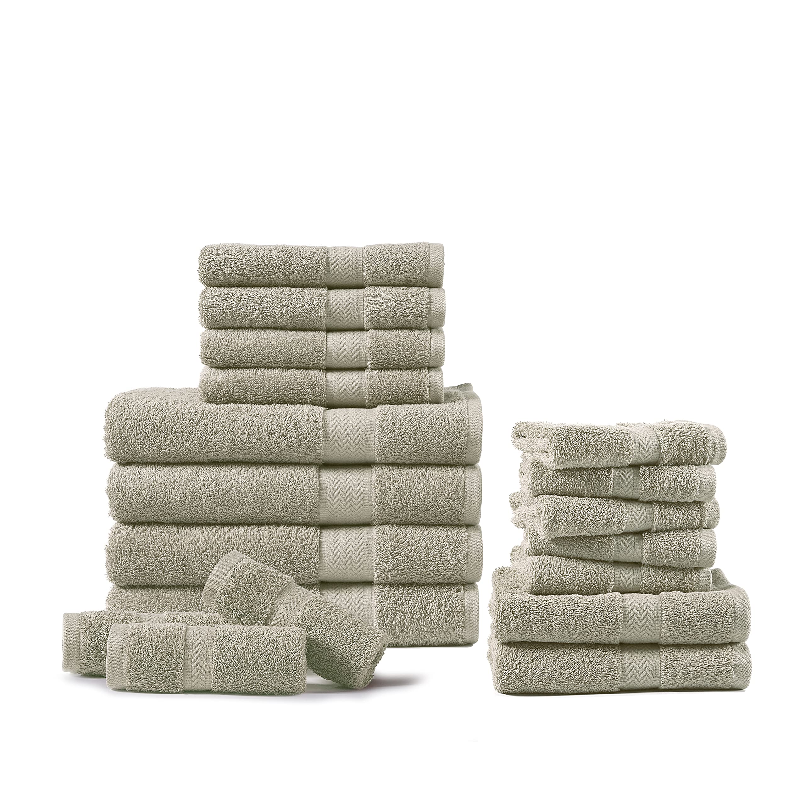 Bathroom Towels 12 Pcs 600 GSM - 100% Cotton 4 Bath Sheets, 4 Hand Towels  for Ba