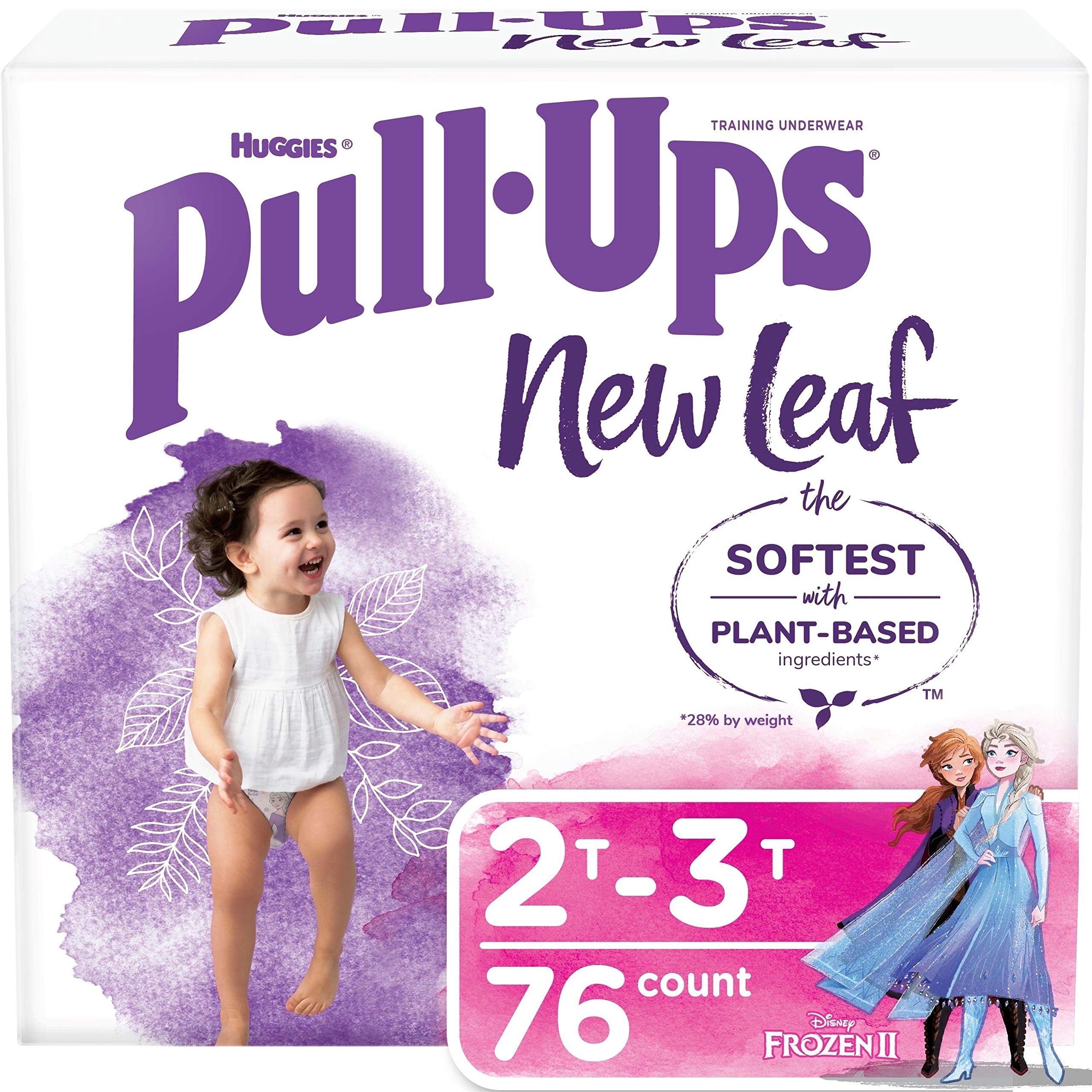 Pull-Ups New Leaf Girls' Disney Frozen Potty Training Pants Training  Underwear, 2T-3T, 76 Ct 2T-3T (Pack of 76)