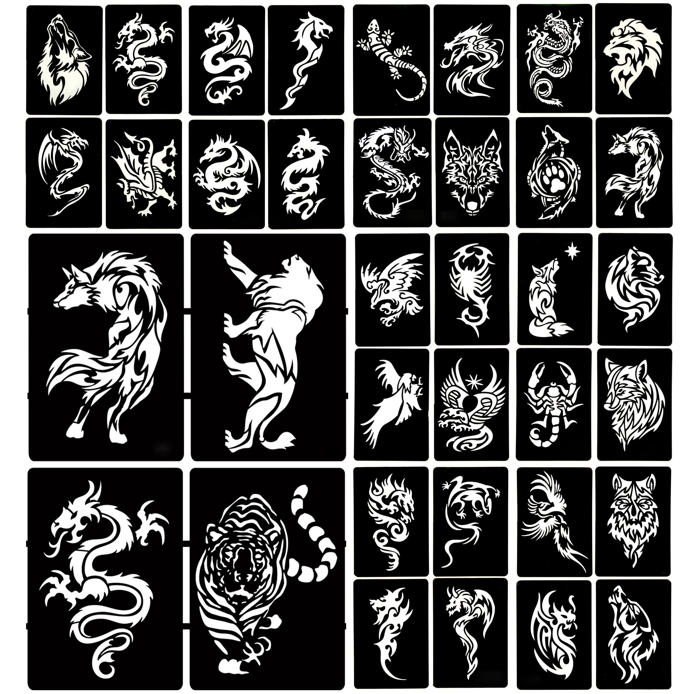 Temporary Tattoo Stencils PET Hollow Tattoo Templates Stencil Hectographic  Paper | eBay