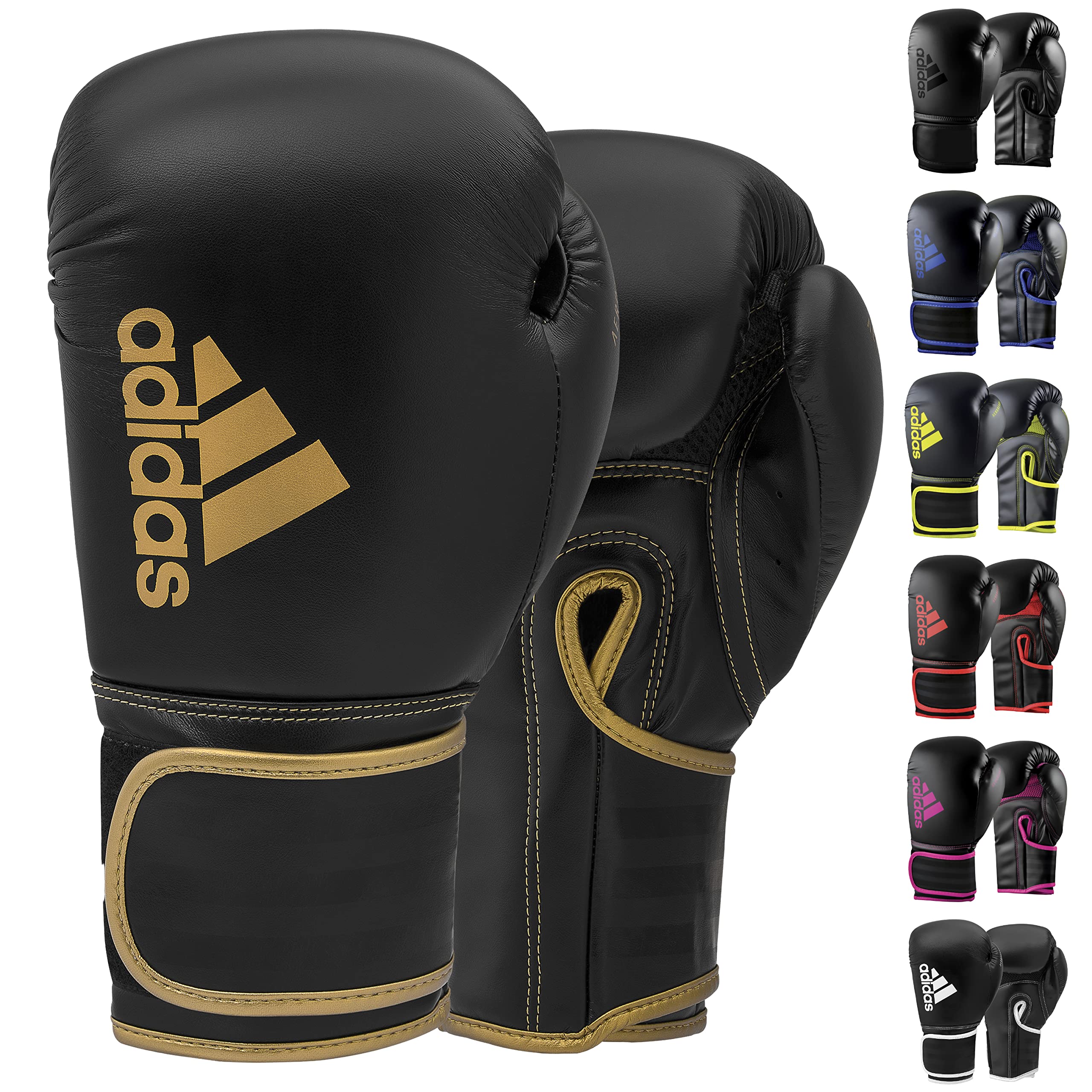Adidas Boxing Gloves - Hybrid 80 - for Boxing, Kickboxing, MMA, Bag,  Training & Fitness - Boxing Gloves for Men, Women & Kids Black/Gold 12oz