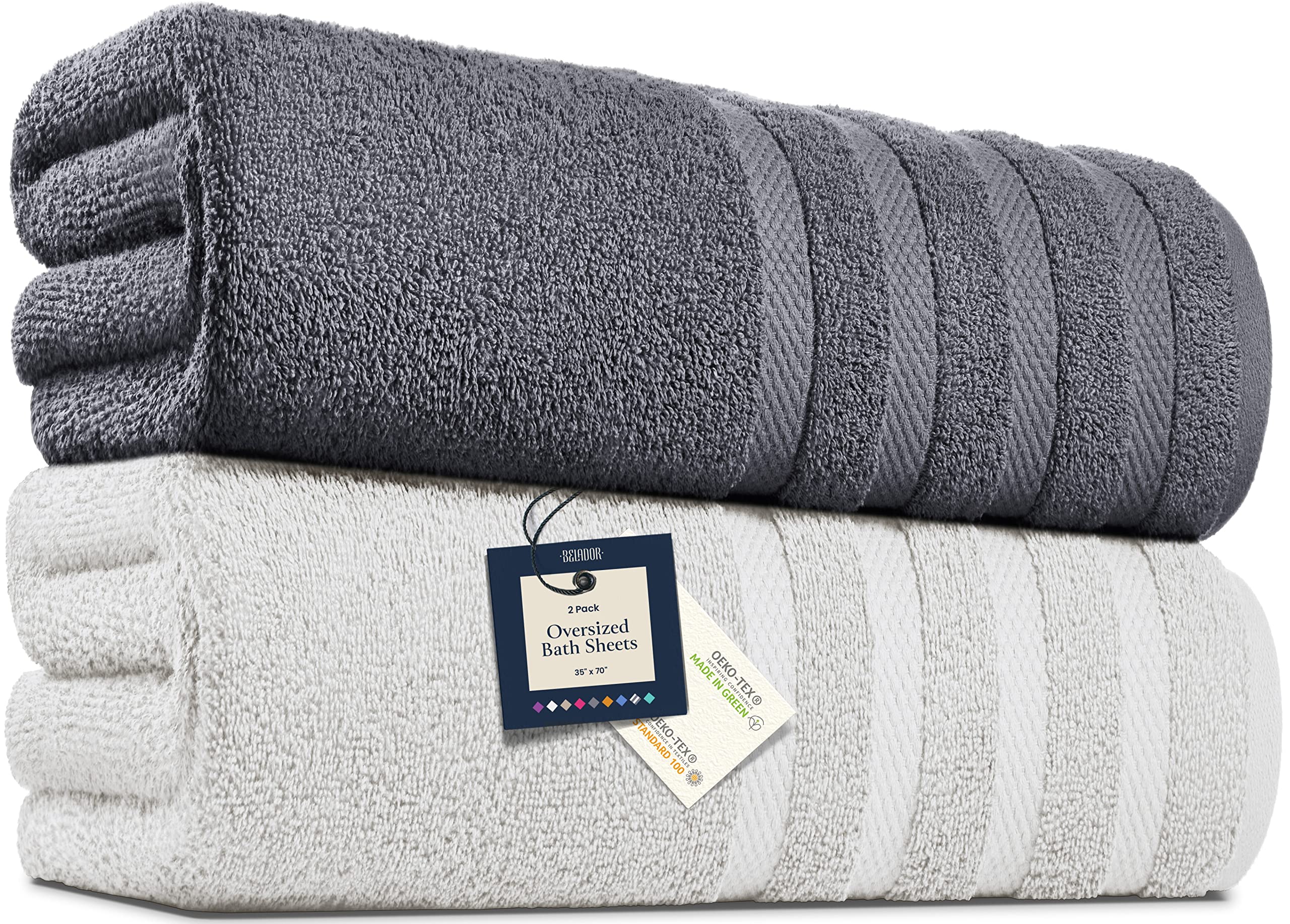 SEISSO Luxury Bath Towels for Bathroom Extra Large Bath Sheets , 2 Pack 63x  35 inches Super Soft Viscose Made from Bamboo Jumbo Bath Towels for Sports,  Hotel, Spa, Beach, Yoga, College