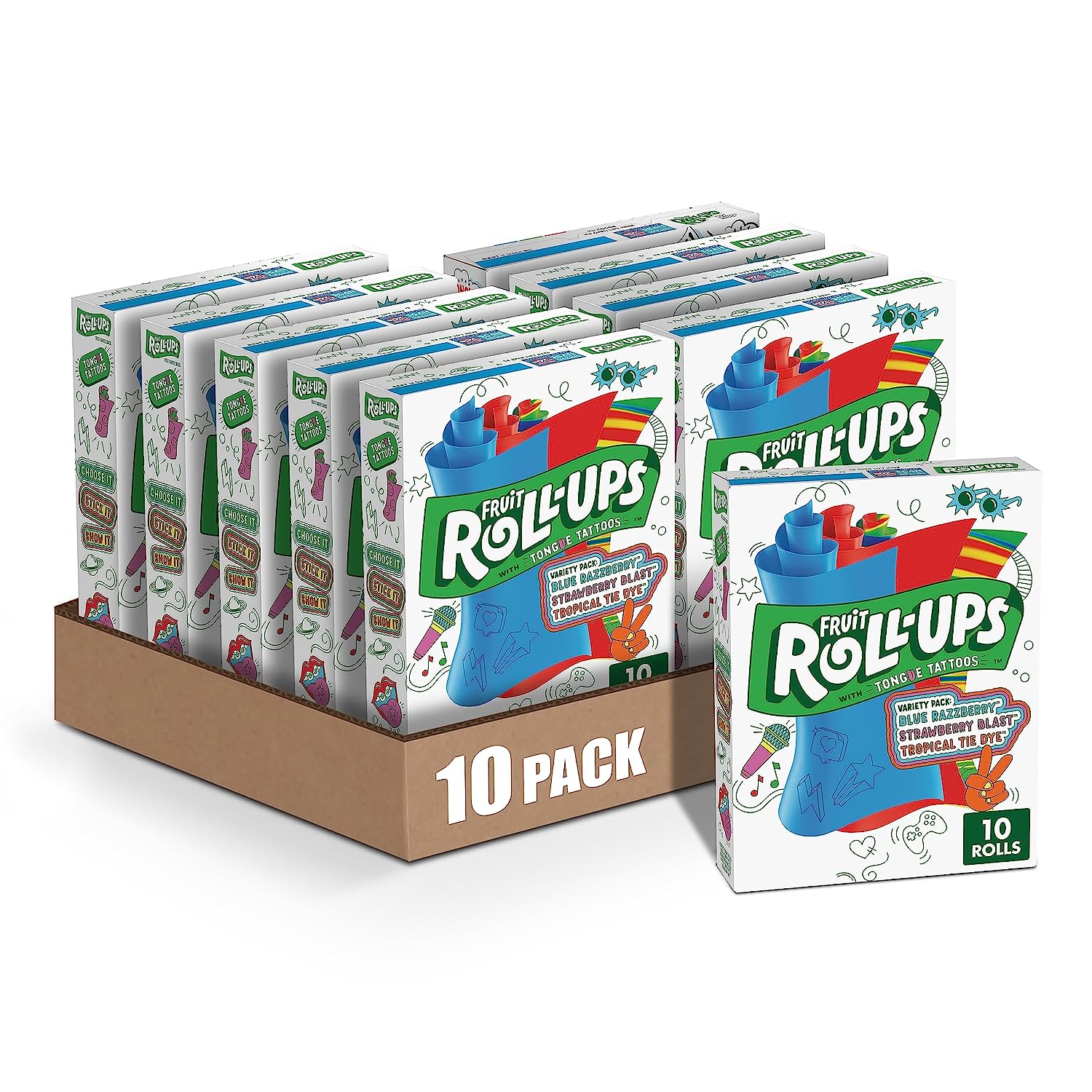 Fruit Roll-Ups Fruit Flavored Snacks, Variety Pack, Pouches, 10 ct