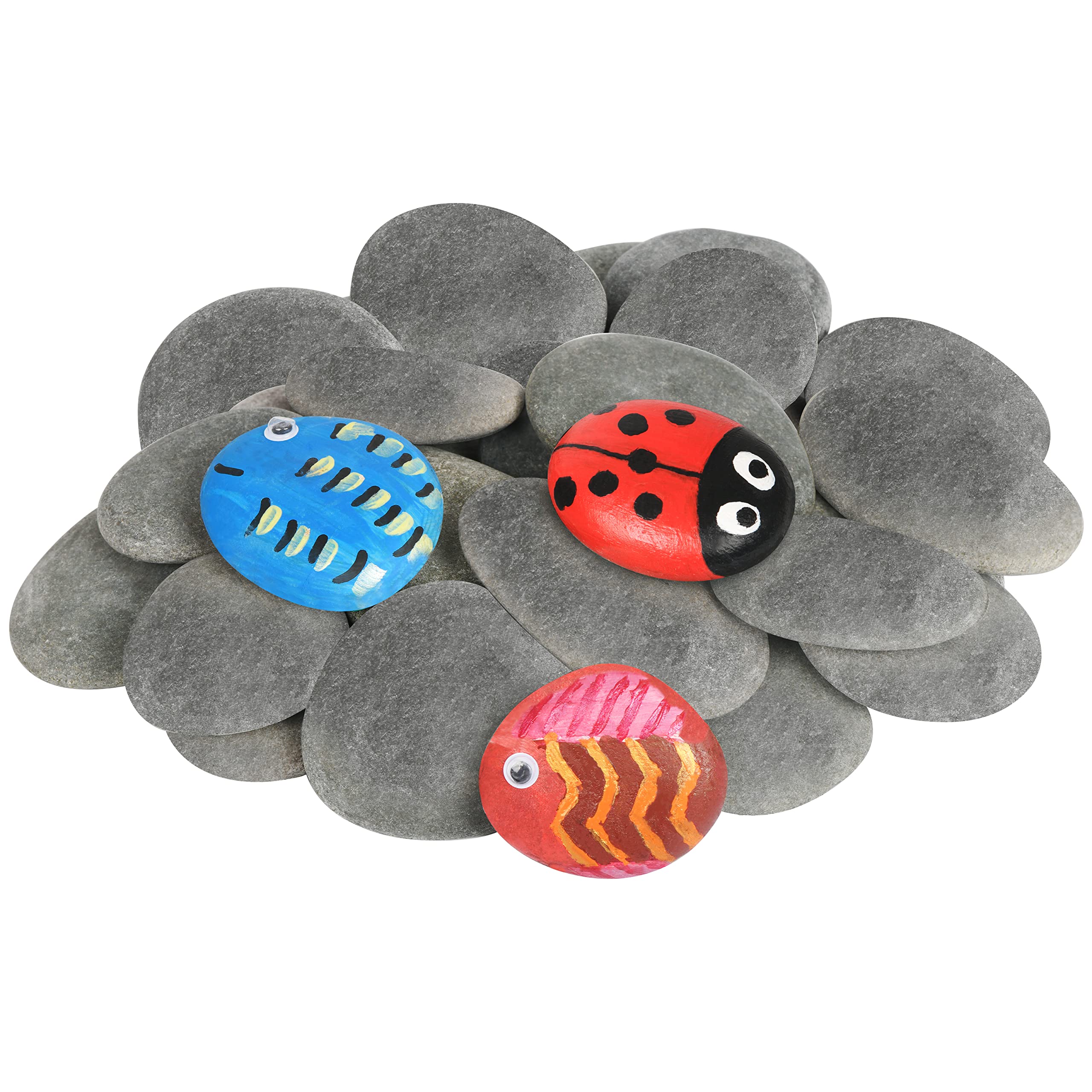 Simetufy 25 Pcs River Rocks for Painting 2-3 Painting Rocks Flat & Smooth Rocks  to Paint Hand Picked Natural Stones for Painting Cheap Crafts Rocks for  Kids & Adults flat rocks 25pcs