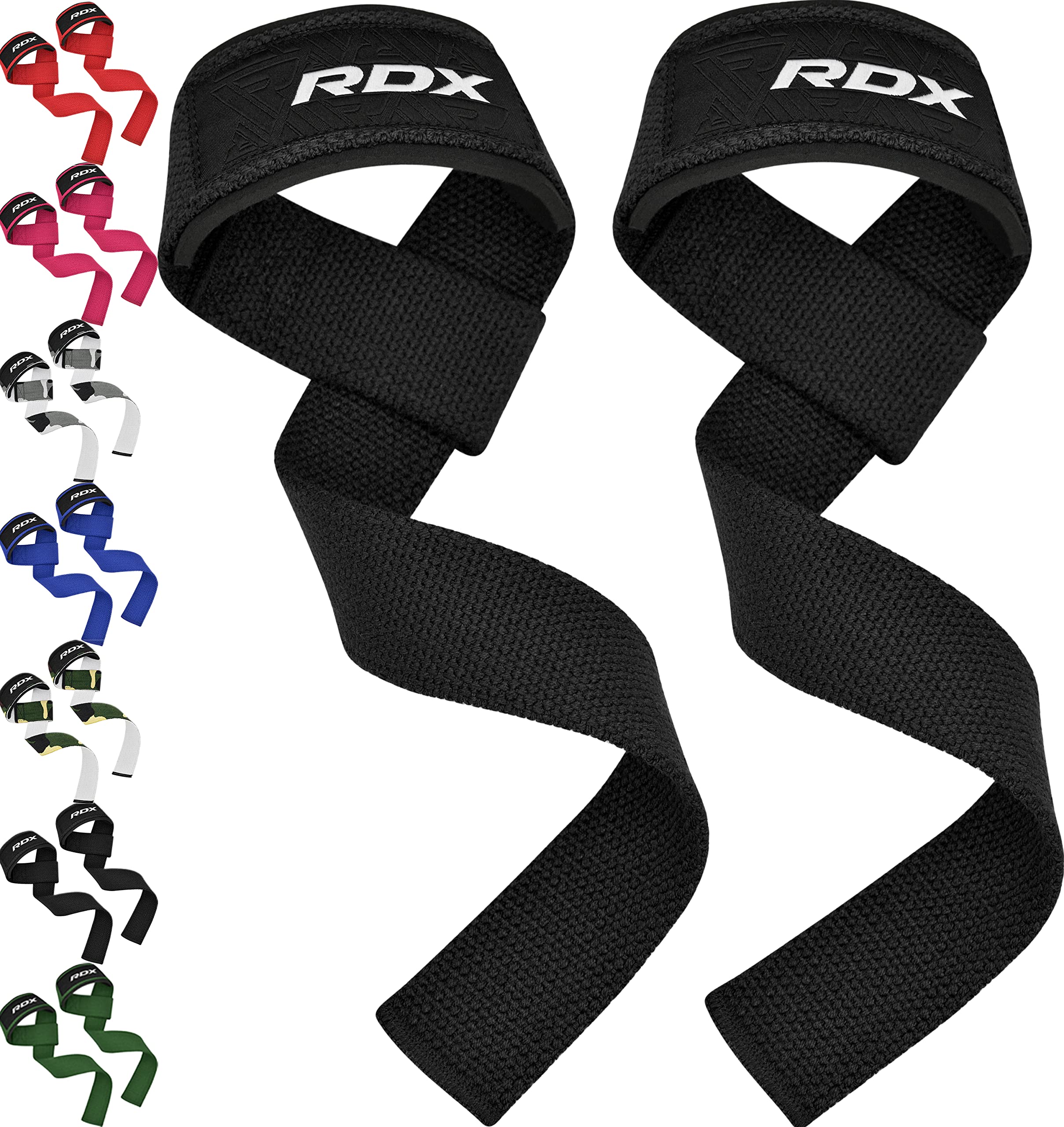 Gymreapers Lifting Wrist Straps for Weightlifting, Bodybuilding, Powerlifting, Strength Training, Deadlifts - Padded Neoprene with 18 Cotton (Black)