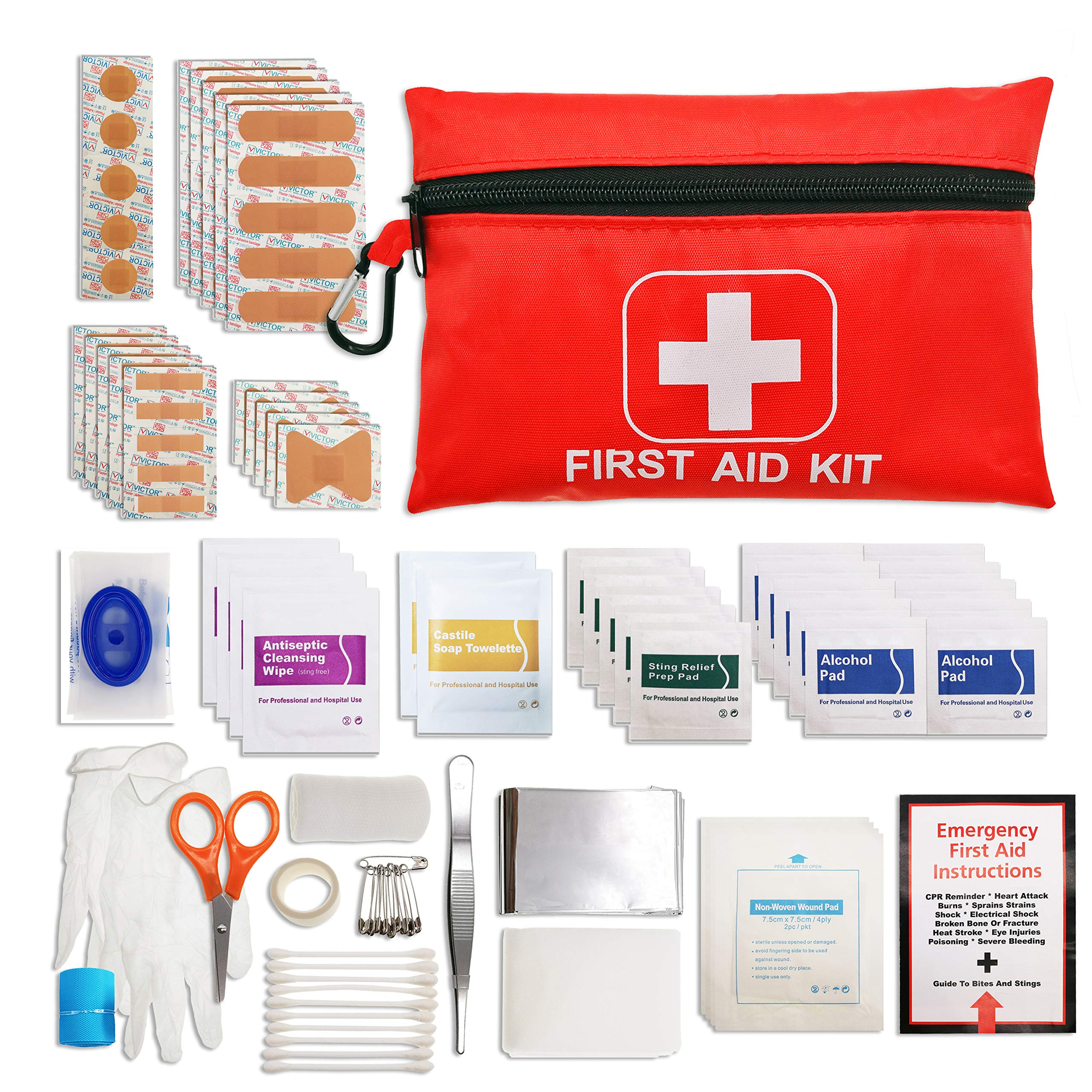 Small First Aid Kit - 105 Pieces Emergency Survival Supplies Aid