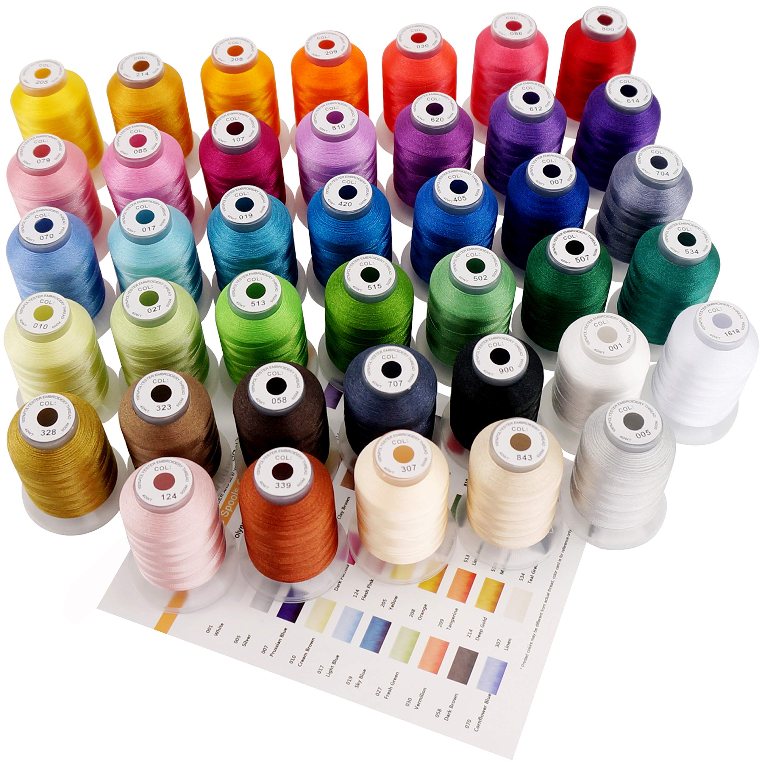 New brothread 8 Spools UV Color Changing Embroidery Machine Thread Kit 30WT  500M(550Y)
