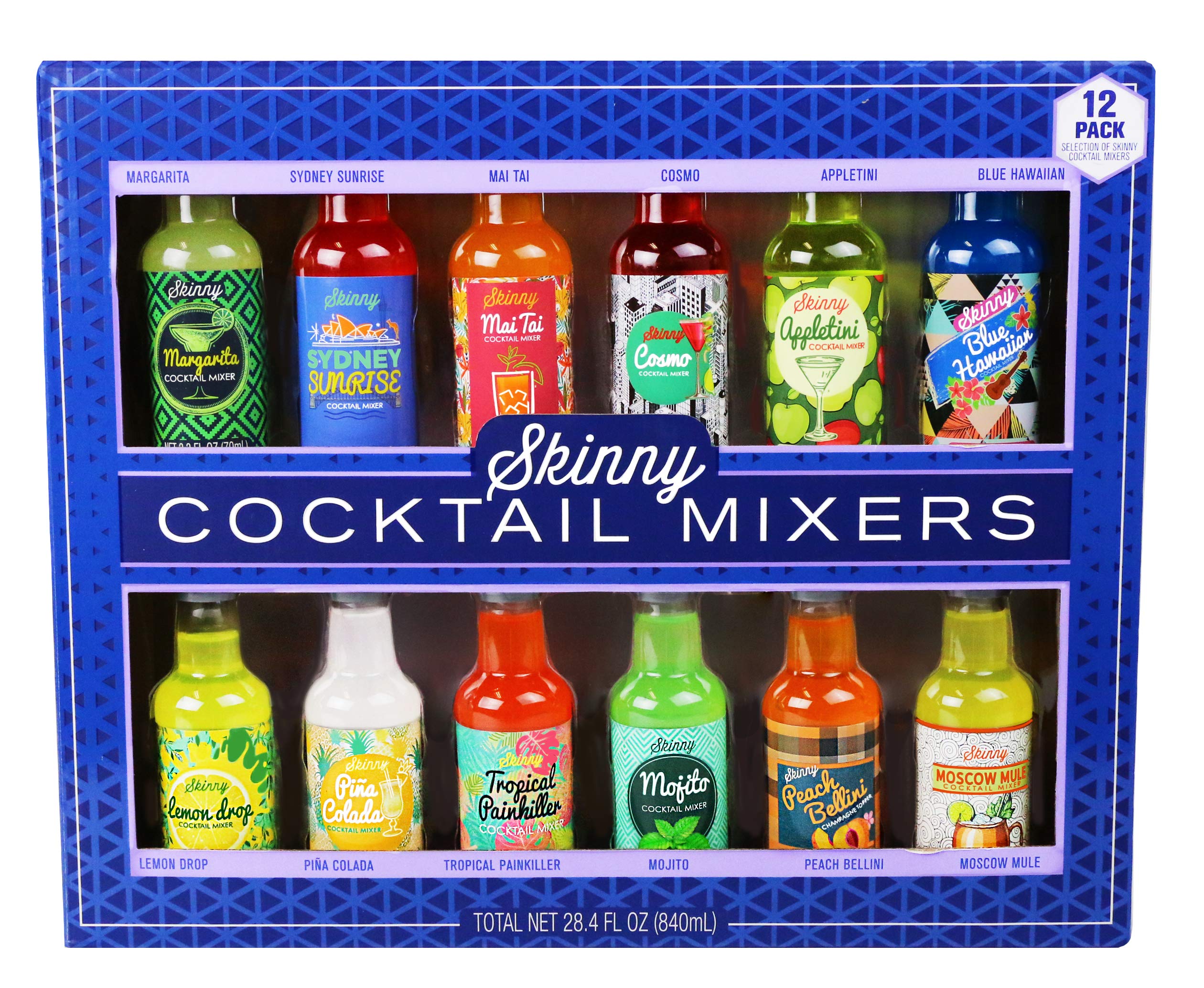 Thoughtfully Cocktails Skinny Cocktail Mixer Set Vegetarian Flavors Include Margarita Moscow and More Set of 12 (Contains NO Alcohol)