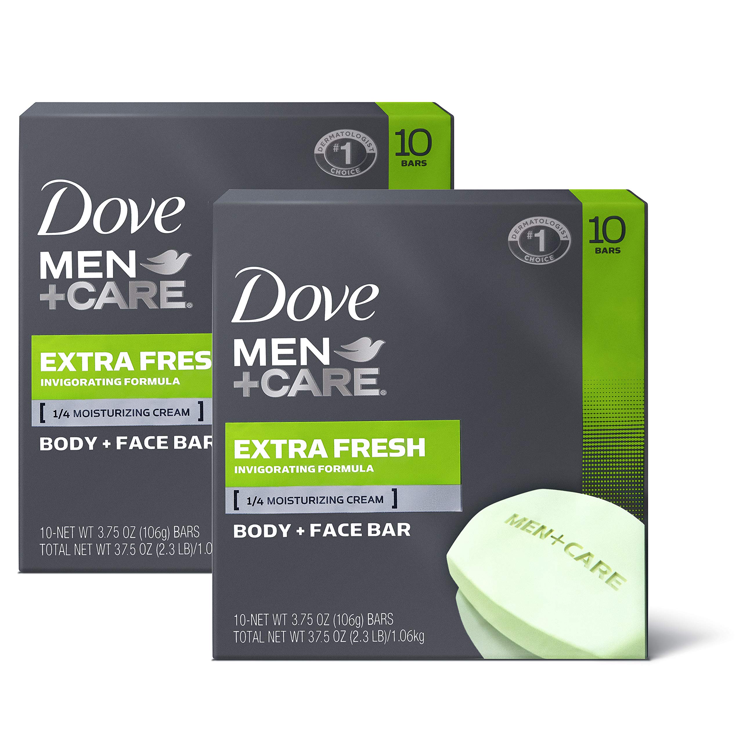 Dove Men+Care Body + Face Bar, Deep Clean - 4 pack, 4 oz bars