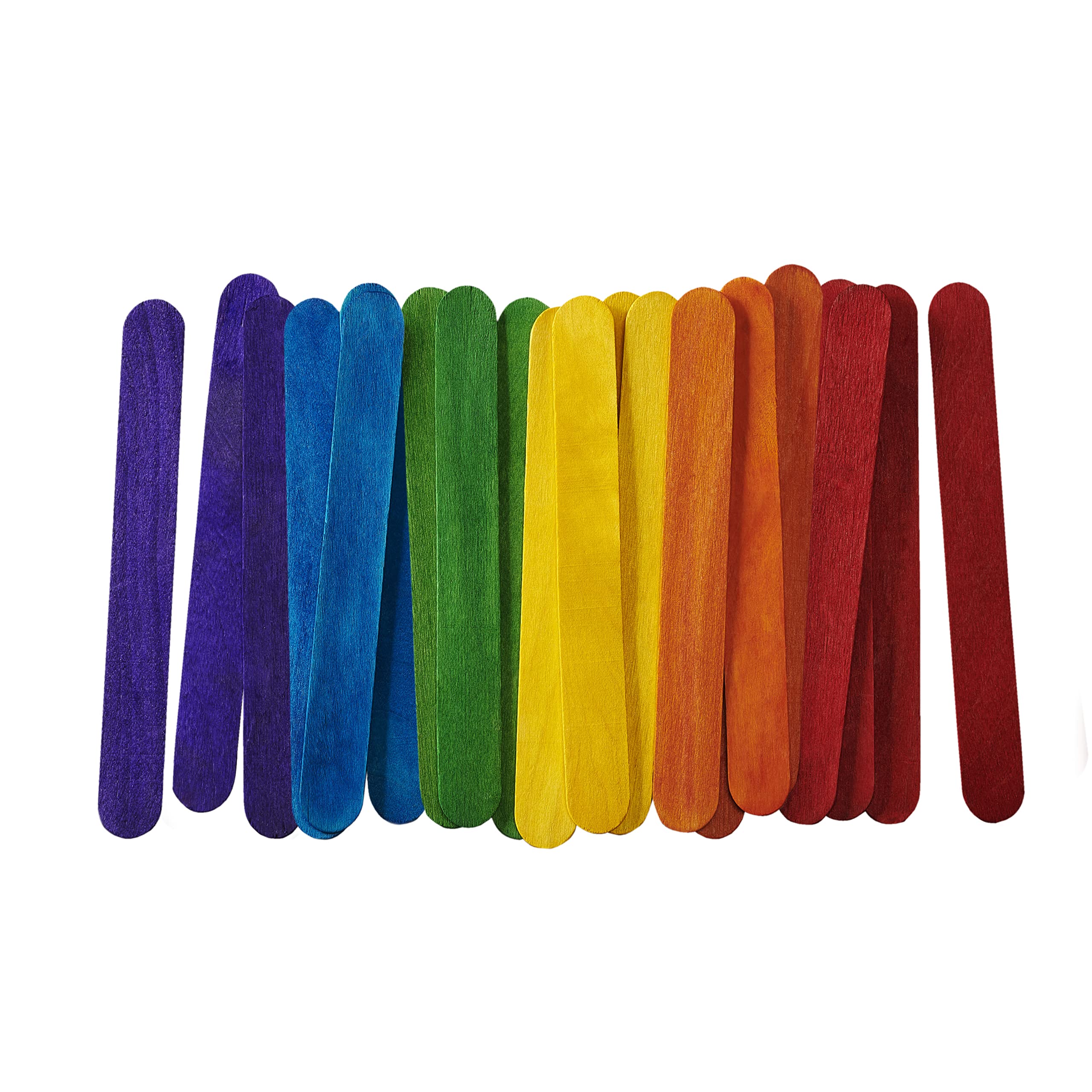 Colored Popsicle Sticks for Crafts - 100 Count 6 Inch Jumbo Multi-Purpose Wooden  Sticks