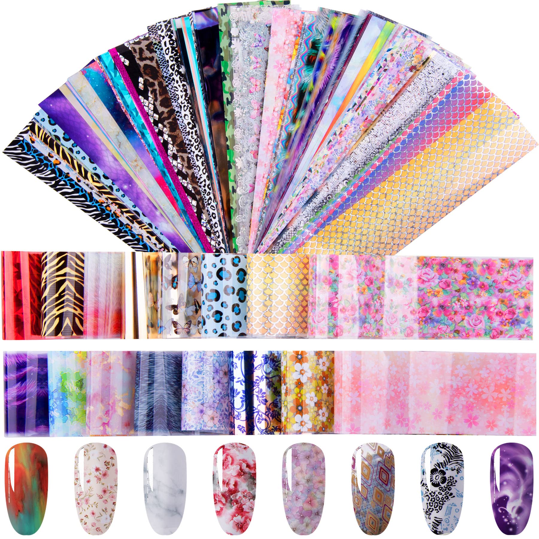 Mixed Flower Nail Foil