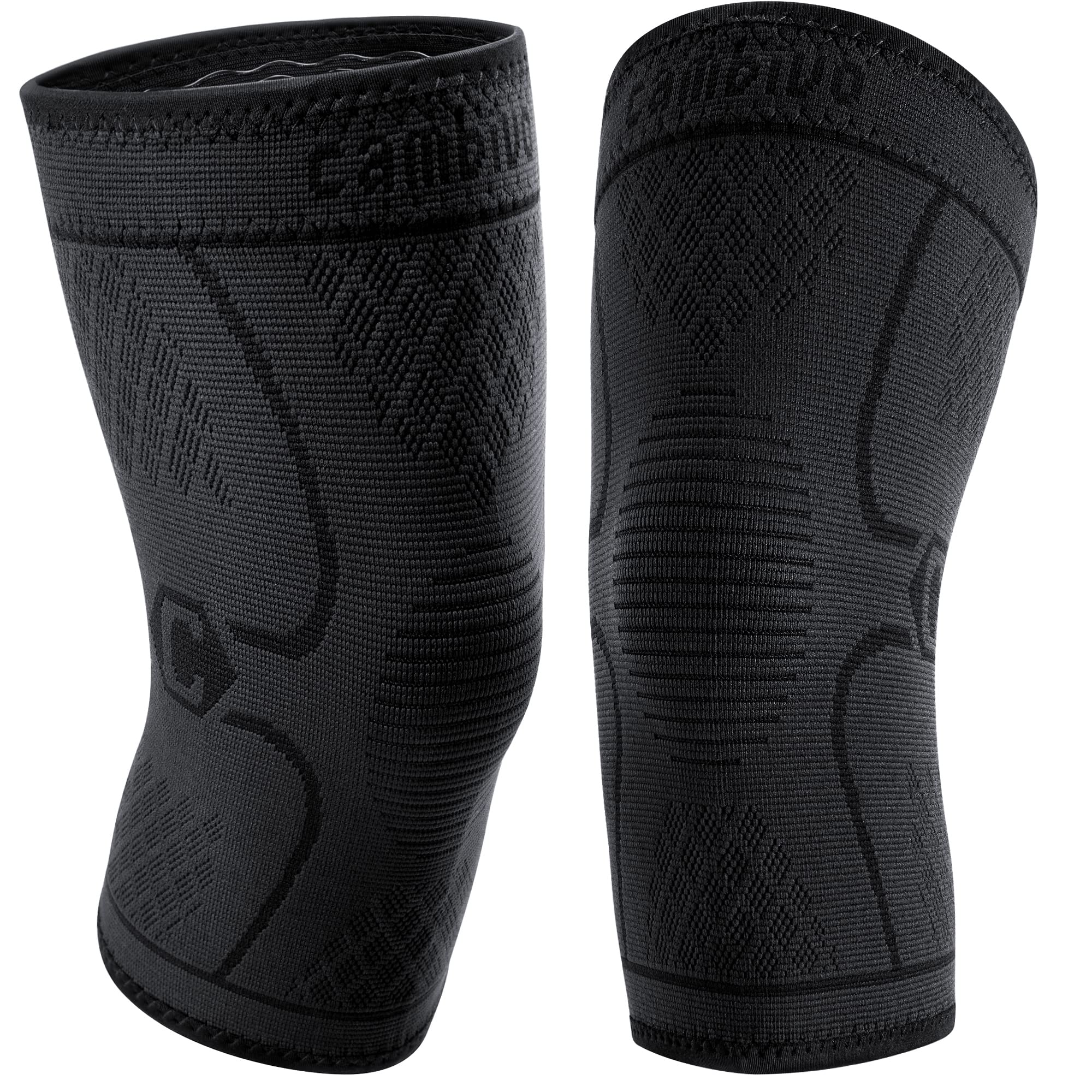 CAMBIVO 2 Pack Knee Brace, Knee Compression Sleeve for Men and