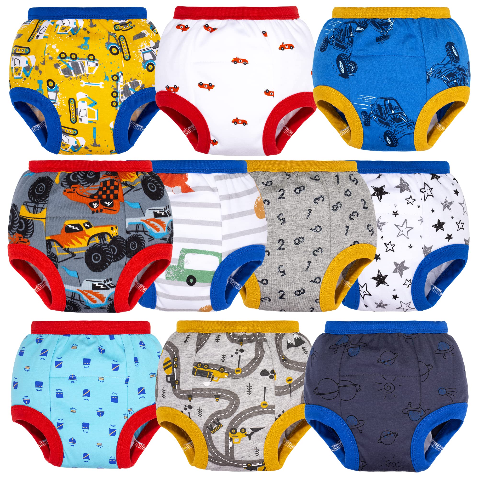 BIG ELEPHANT Toddler Potty Training Pants Baby Boys Underwear, 3T Car Group  3T (10 Count)