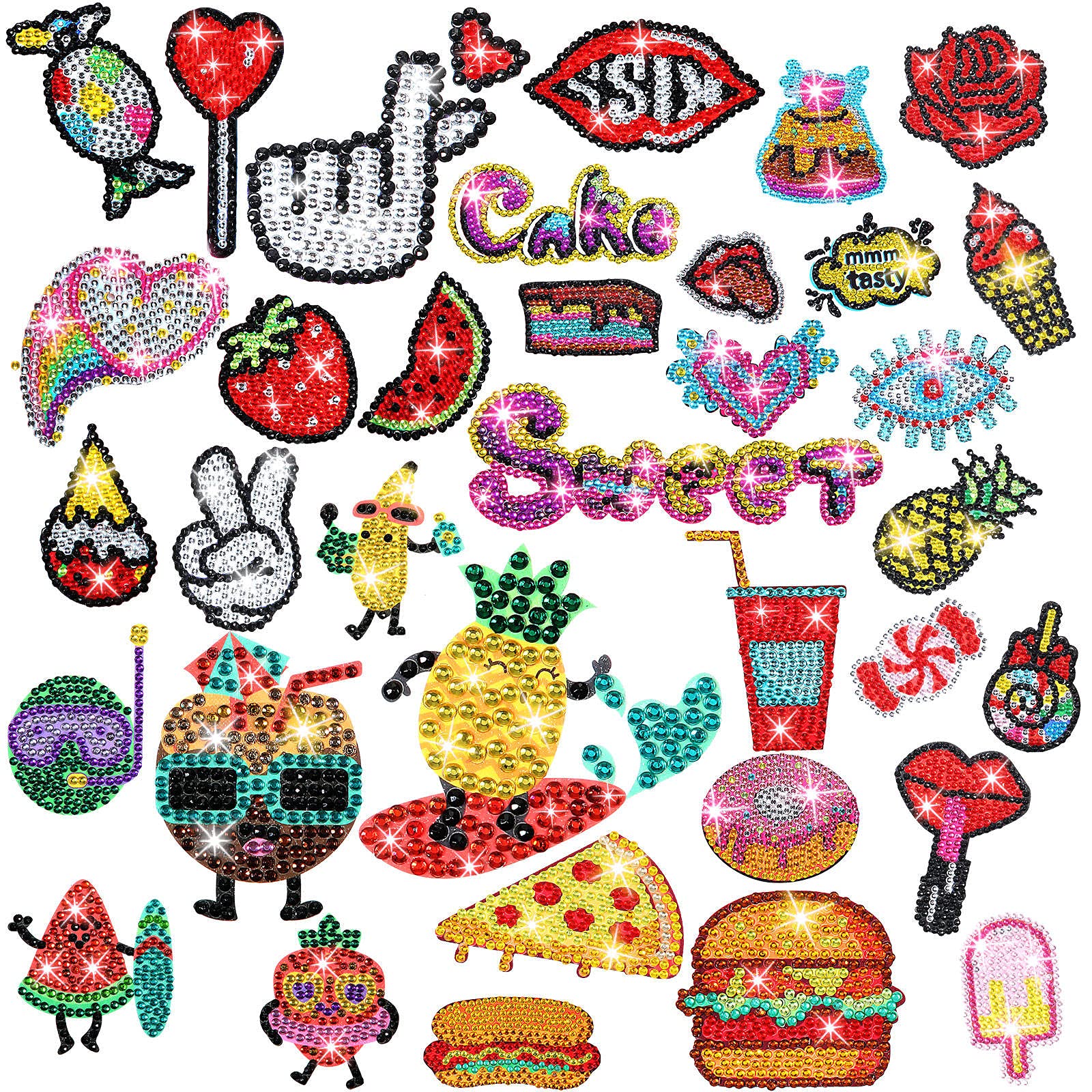 Zonon 36 Pieces Diamond Painting Stickers Gem Diamond Painting Kits for  Kids Create Your Own Painting Craft Cute DIY Diamond Craft Kit for Girls  Boys