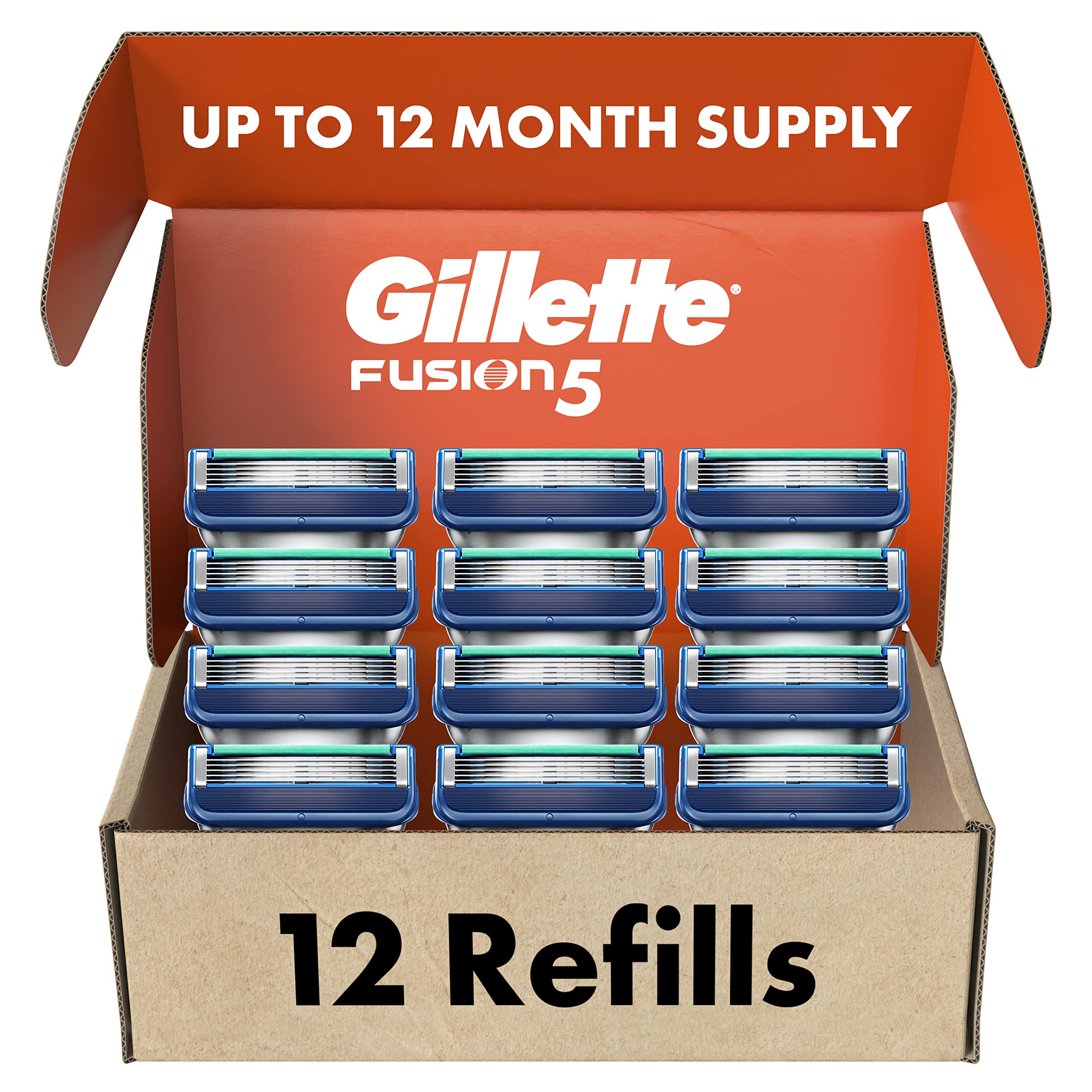 Men's Gillette Fusion5 Razor Blades – 1 Pack of 12