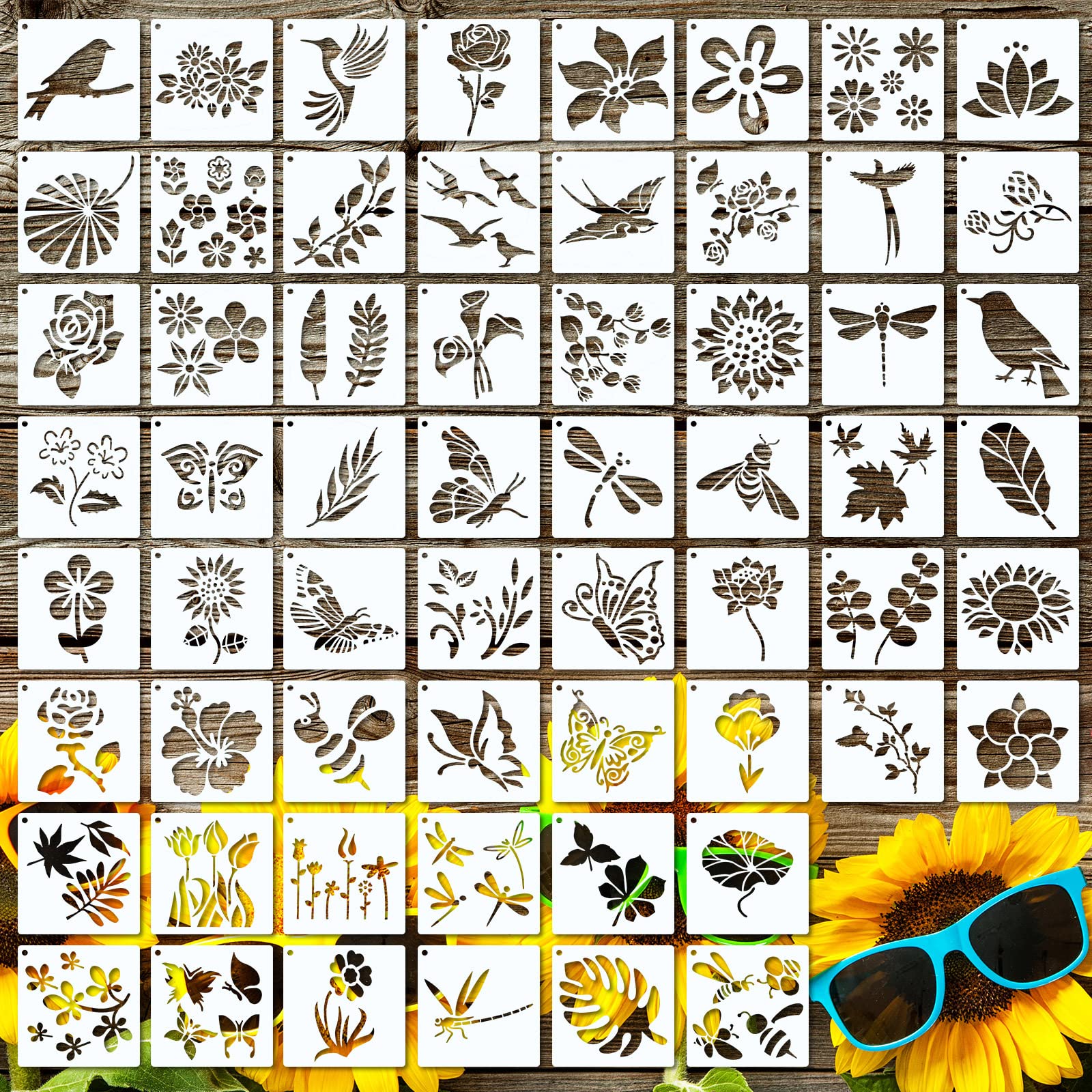 60 Pieces Stencil for Painting Reusable Stencils Wall Stencil DIY Craft  Template Paint Stencils for Painting