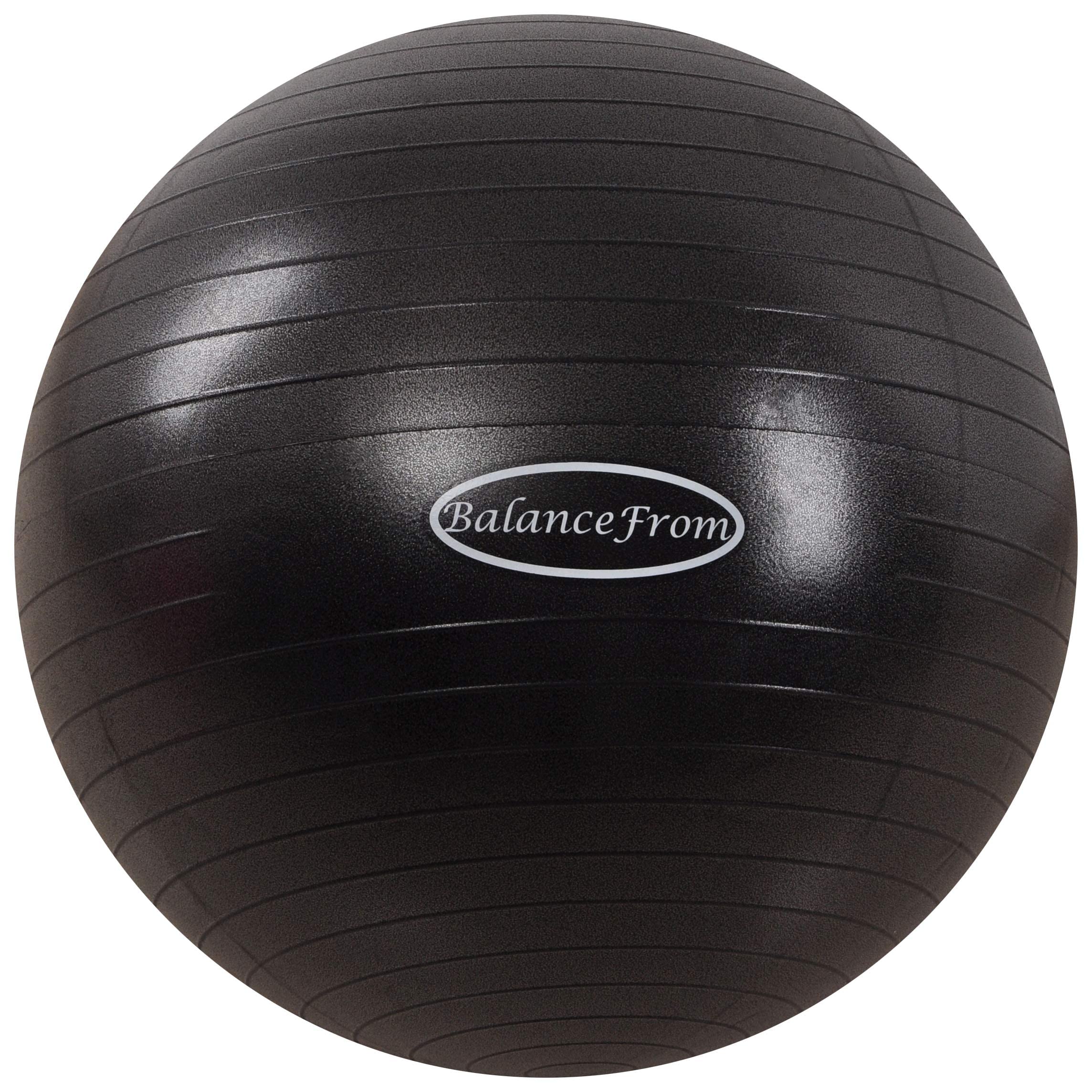 BalanceFrom Anti-Burst and Slip Resistant Exercise Ball Yoga Ball Fitness  Ball Birthing Ball with Quick Pump 2 000-Pound Capacity Black 22-inch M