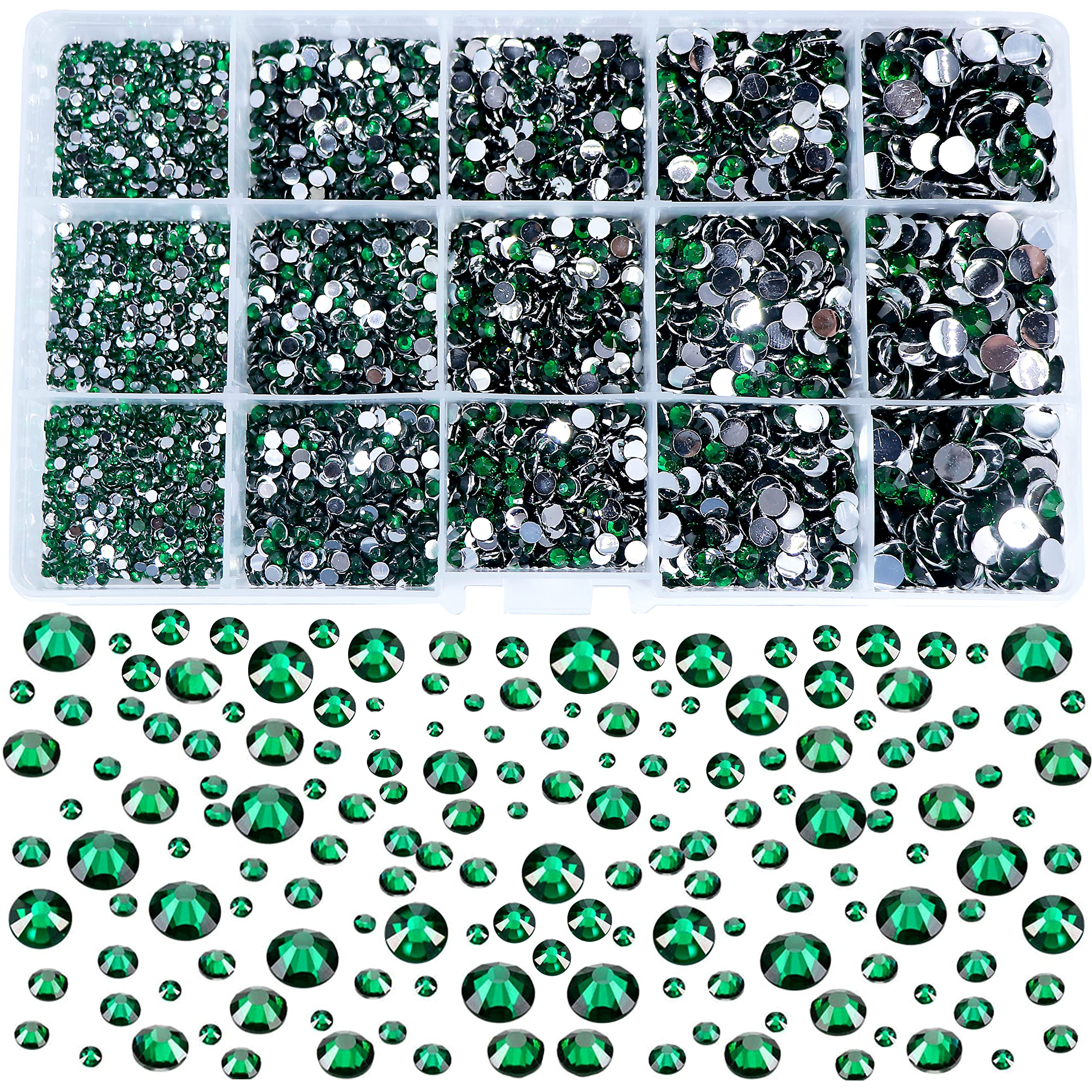 green ，Crystal Flatback green rhinestones nail art 