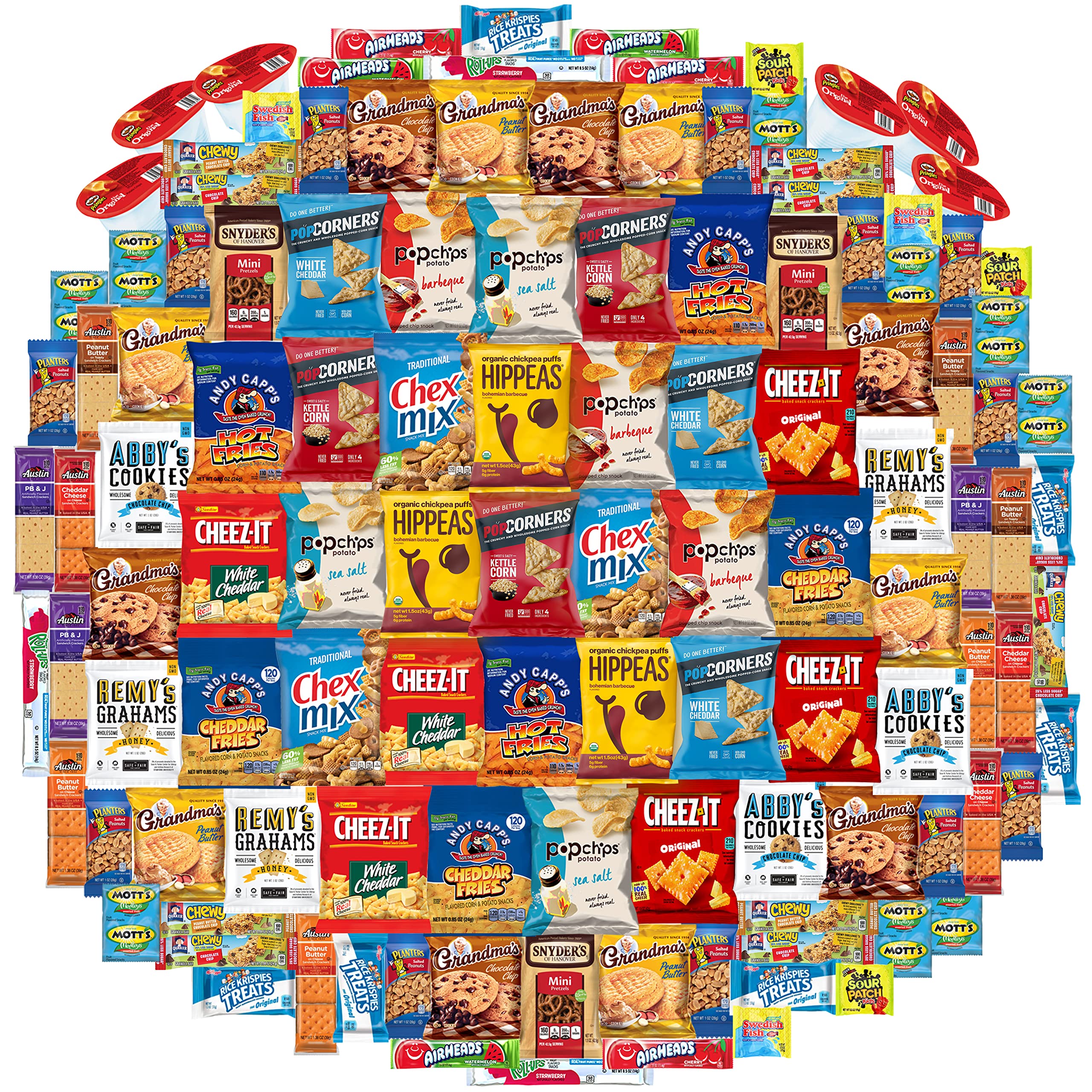 Care Package (150) Variety Snacks Gift Box Bulk Snacks - College Students,  Military, Work or Home - Over