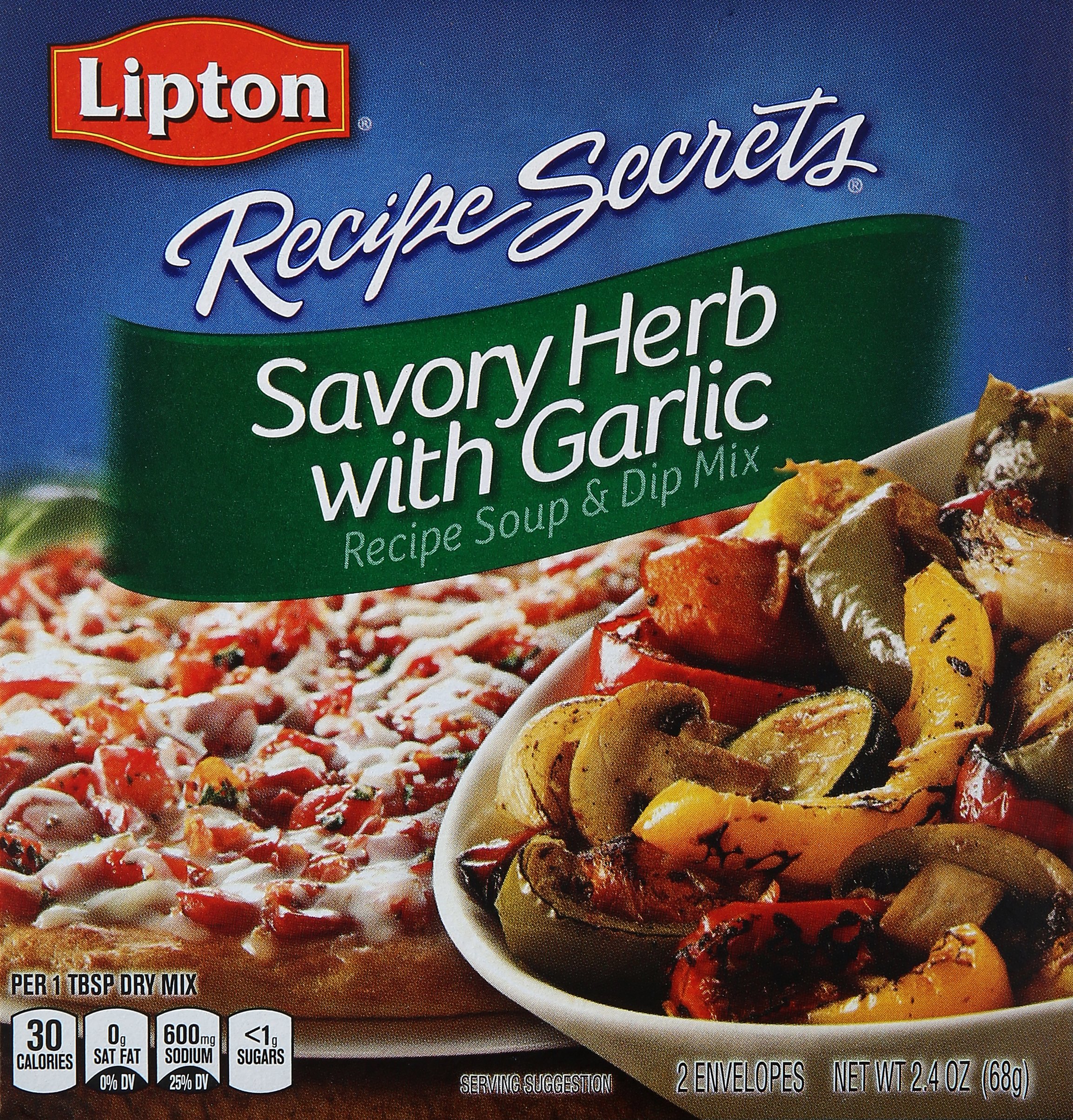 Lipton Recipe Secrets Savory Herb with Garlic Soup and Dip Mix, 2.4 oz, 2  Pack