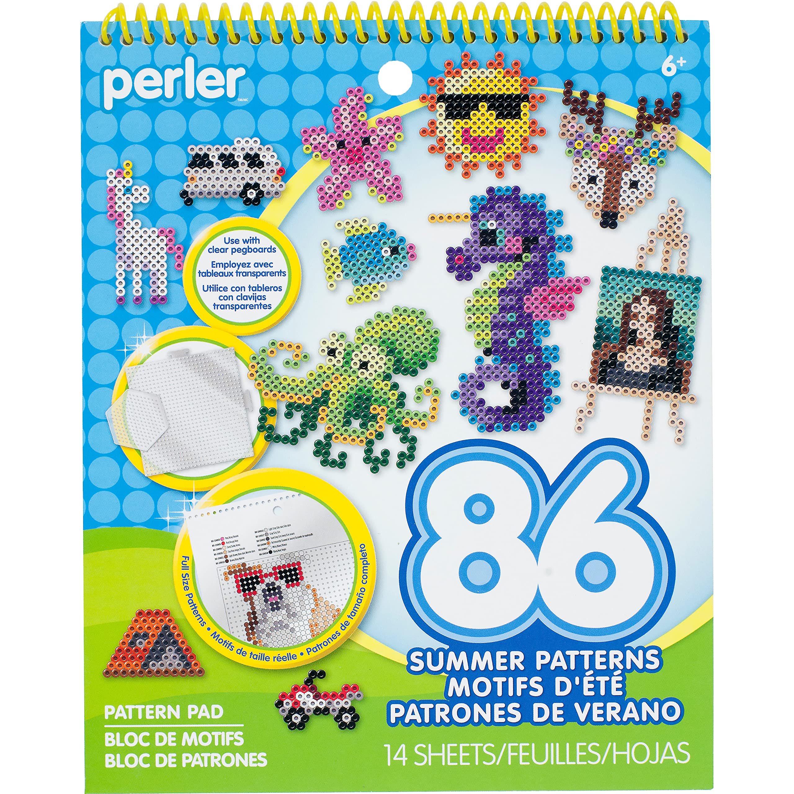 Perler Instruction Pad for Fuse Beads, 86 Patterns, Summertime Fun Piece