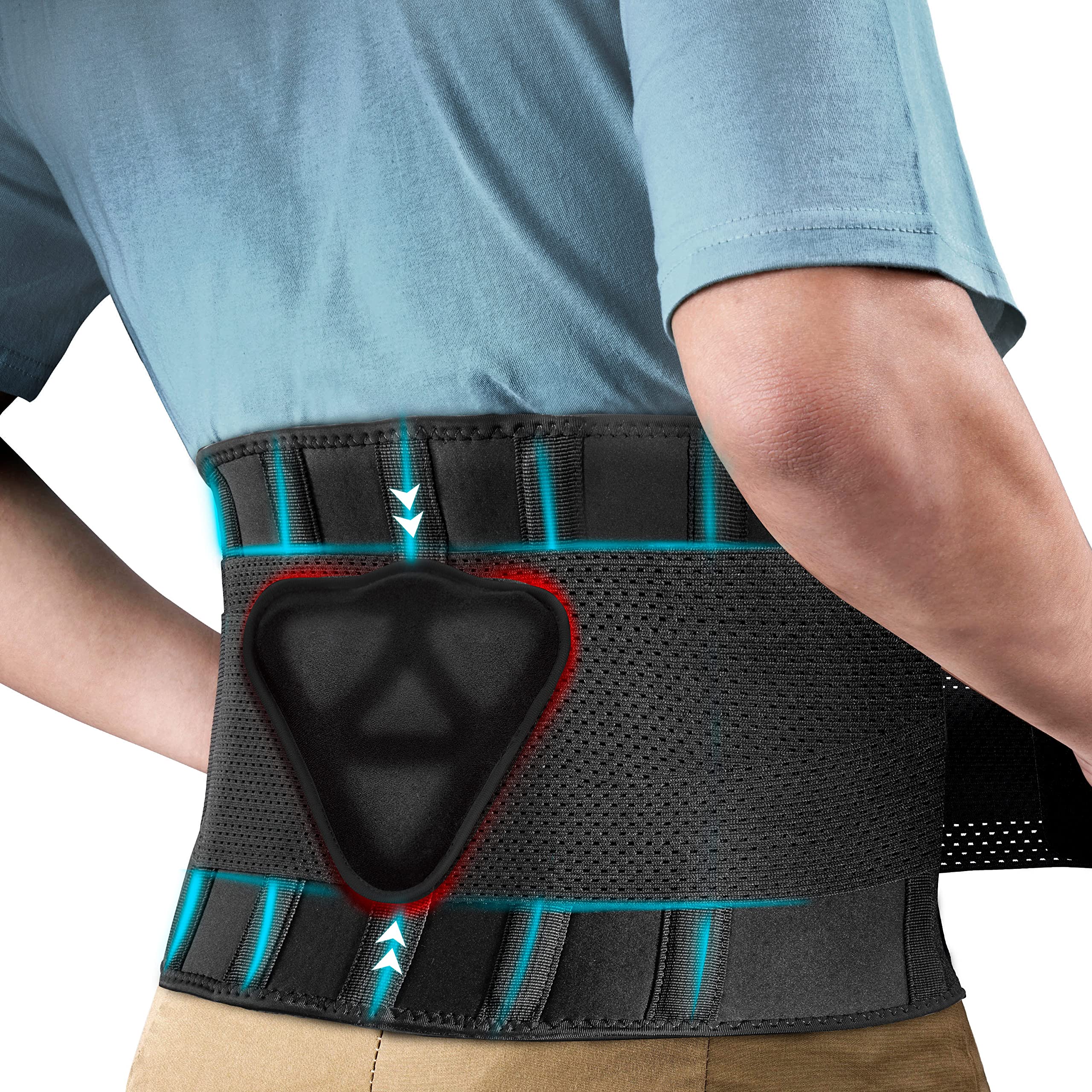 FEATOL Back Brace for Lower Back Pain Relief, Back Support Belt for Heavy  Work Lifting, Back Pain, Sciatica, Scoliosis, Herniated Disc Lumber Support  Back Brace with Removable Ergonomically Designed 3D Silicone Lumbar