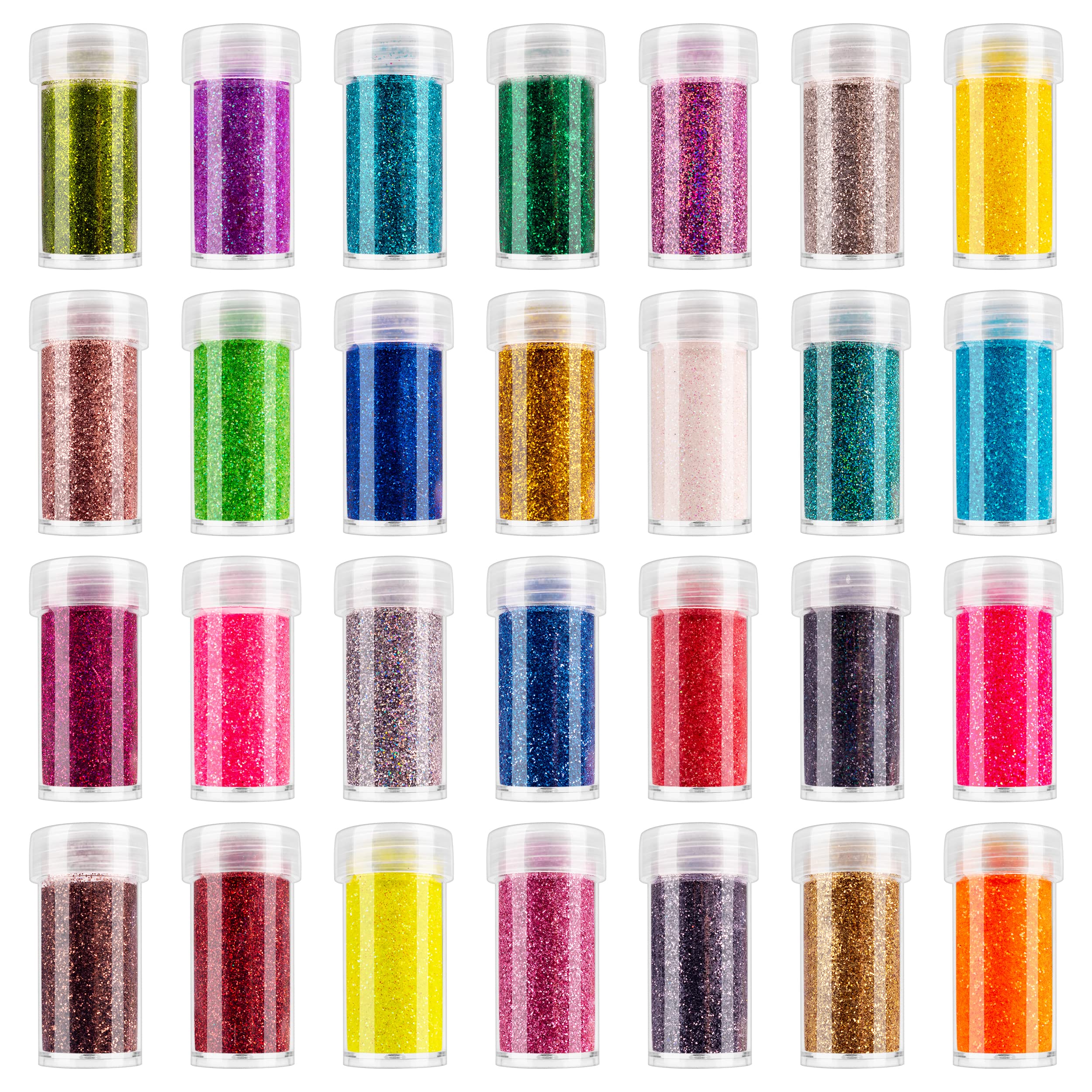 Extra Fine Glitter Powder Set of 28 Colors Body Cosmetic Glitter Nail Arts  Face Hair Eye Lip Gloss Makeup Holographic Iridescent Fine Glitter Slime  Tumbler and Epoxy Resin Crafts Glitter