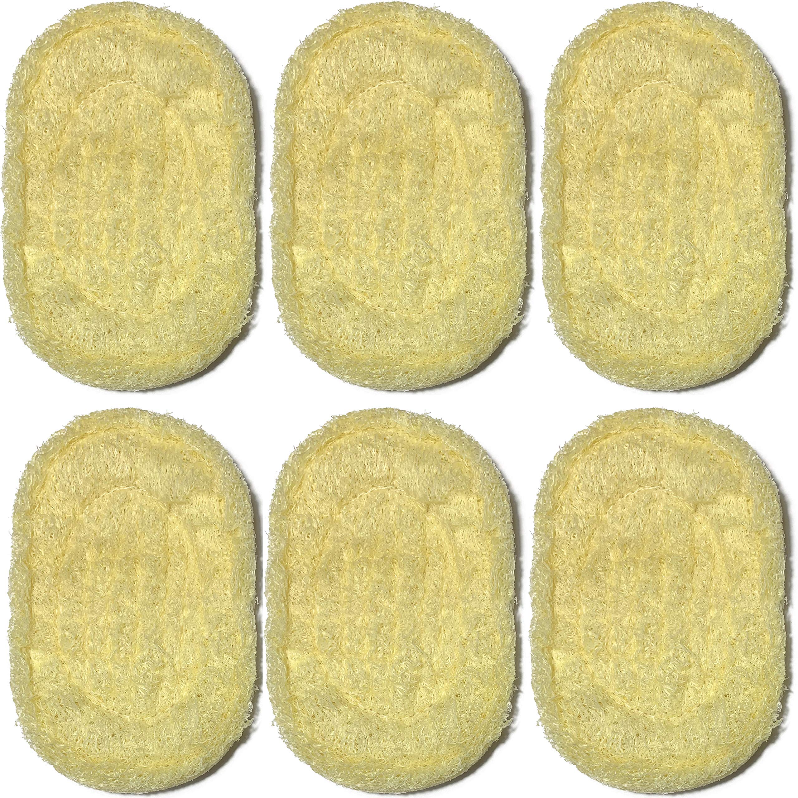 6PCS 100% Natural Exfoliating Loofah Multi-Function Soap Saver Bundle -  Shower Scrubber Sponge Bath Brush - Soap Dish Soap Holder Accessory - Soap  Mat Filling Piece - Pouch Holder for Shower Bath L 8*12.5*1CM