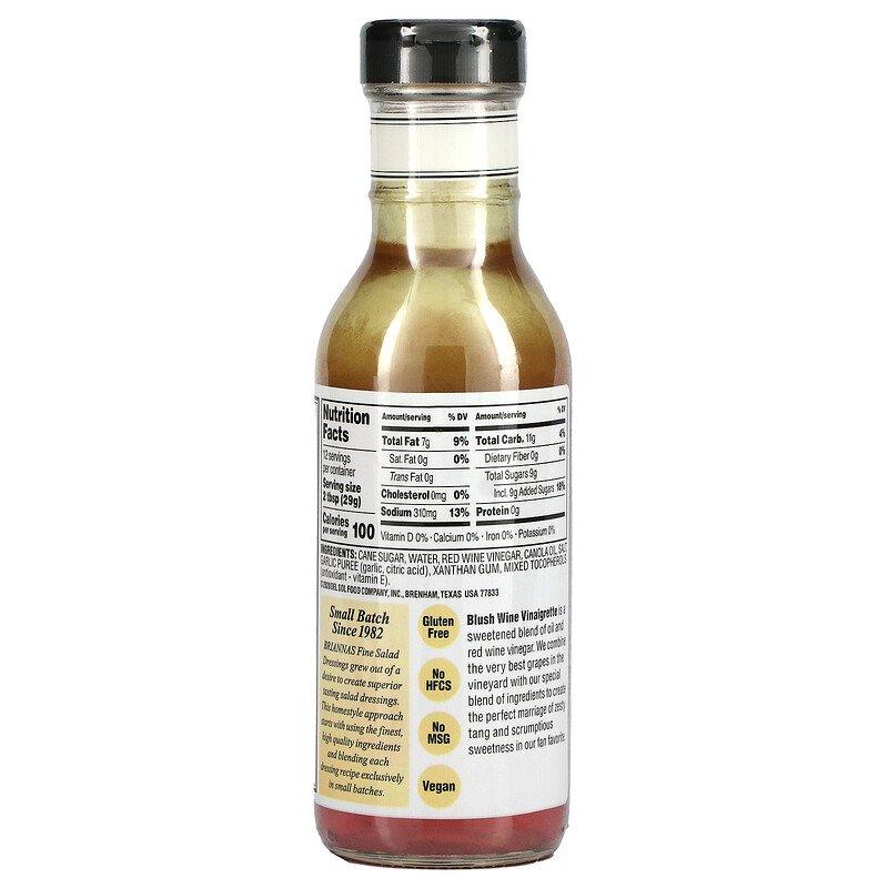 Brianna's Home Style Blush Wine Vinaigrette Salad Dressing (6x12Oz)
