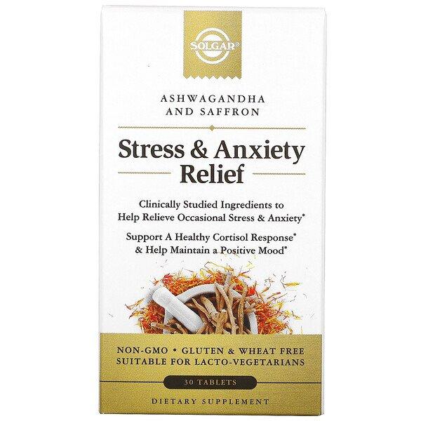 Solgar Stress & Anxiety Relief Ashwagandha & Saffron 30 Tablets