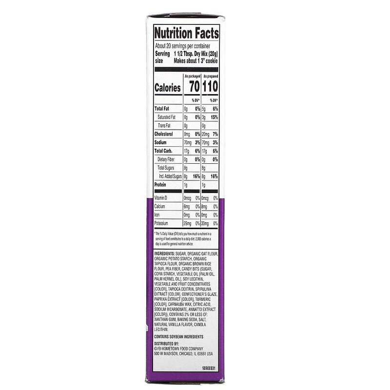 Cookie ingredients label