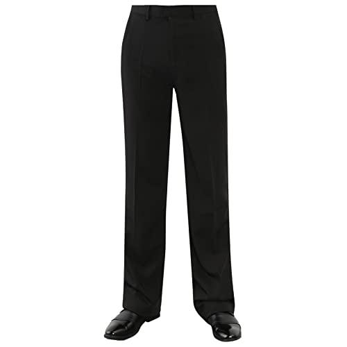 YiZYiF Men's Jazz Dance Pants Black Slim Fit Ballroom Latin Salsa