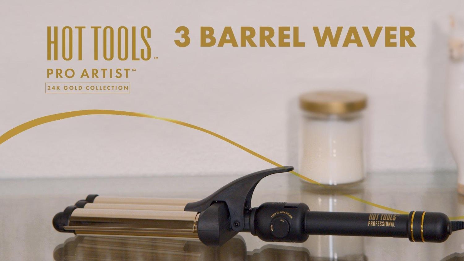 Hot Tools Pro Artist 24K Gold Barrel Hair Waver Transform Your