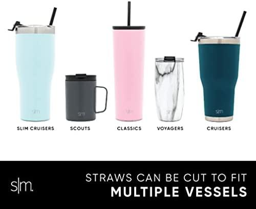 Simple Modern Reusable Straws 12 Pack Plastic for Tumblers and