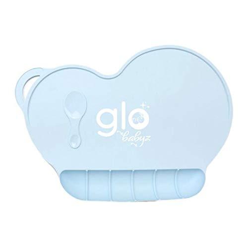 Glo Babyz Food Catching Silicone Placemat for Babies Toddlers & Kids -  Non-Slip Food Grade Silicone Material with Drawstring Bag Included (Blue  and Pink))