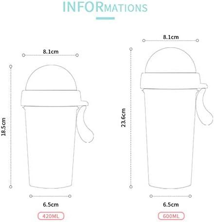 Portable double straw independent drink 2-in-1 Leak-proof Couple cup  Children's cup Double-sided water bottle Double-layer water bottle Double  sided