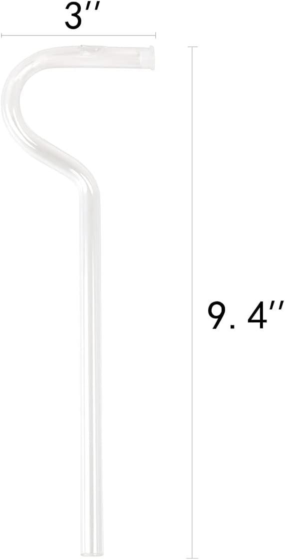 Anti Wrinkle Straw Set of 2,Anti Wrinkle Drinking Glass Straw,Curved  Reusable Glass Straw,Flute Style Design for Engaging Lips Horizontally in  2023