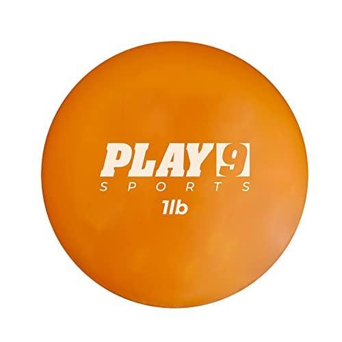 SHOP PLAY 9 1lb PlyoBall Weighted Ball  Soft Weighted Medicine Ball for  Baseball, Softball, Pilates, Yoga, and Physical Therapy (1lb, Orange)