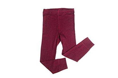 Hocosa of Switzerland Big Girls Organic Wool-Silk Long-Underwear Pants 10  Years Bordeaux