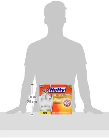 Hefty Ultra Strong Tall Kitchen Trash Bags, 13 Gallon Citrus Twist Scent, 80 Count (Pack of 1), White