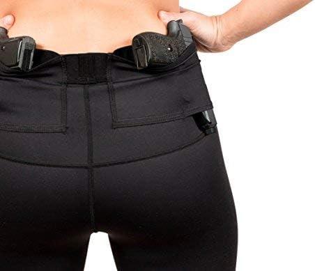 Graystone Holster Shorts for Women Concealed Carry Compression Clothing  with Two Glock Pockets, CCW Spandex Female Holsters (Black) Black Medium